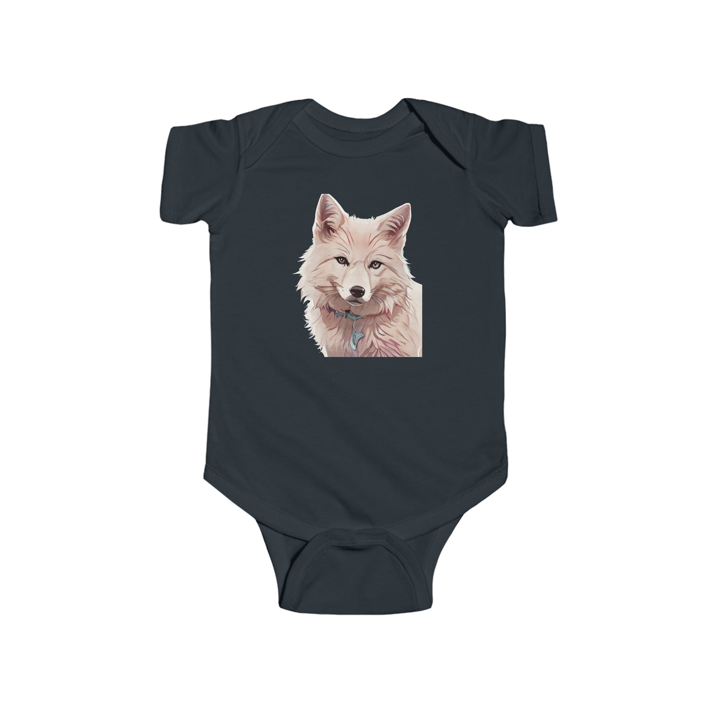 Infant Fine Jersey Bodysuit with vector Wolf Design | OKEYCITY