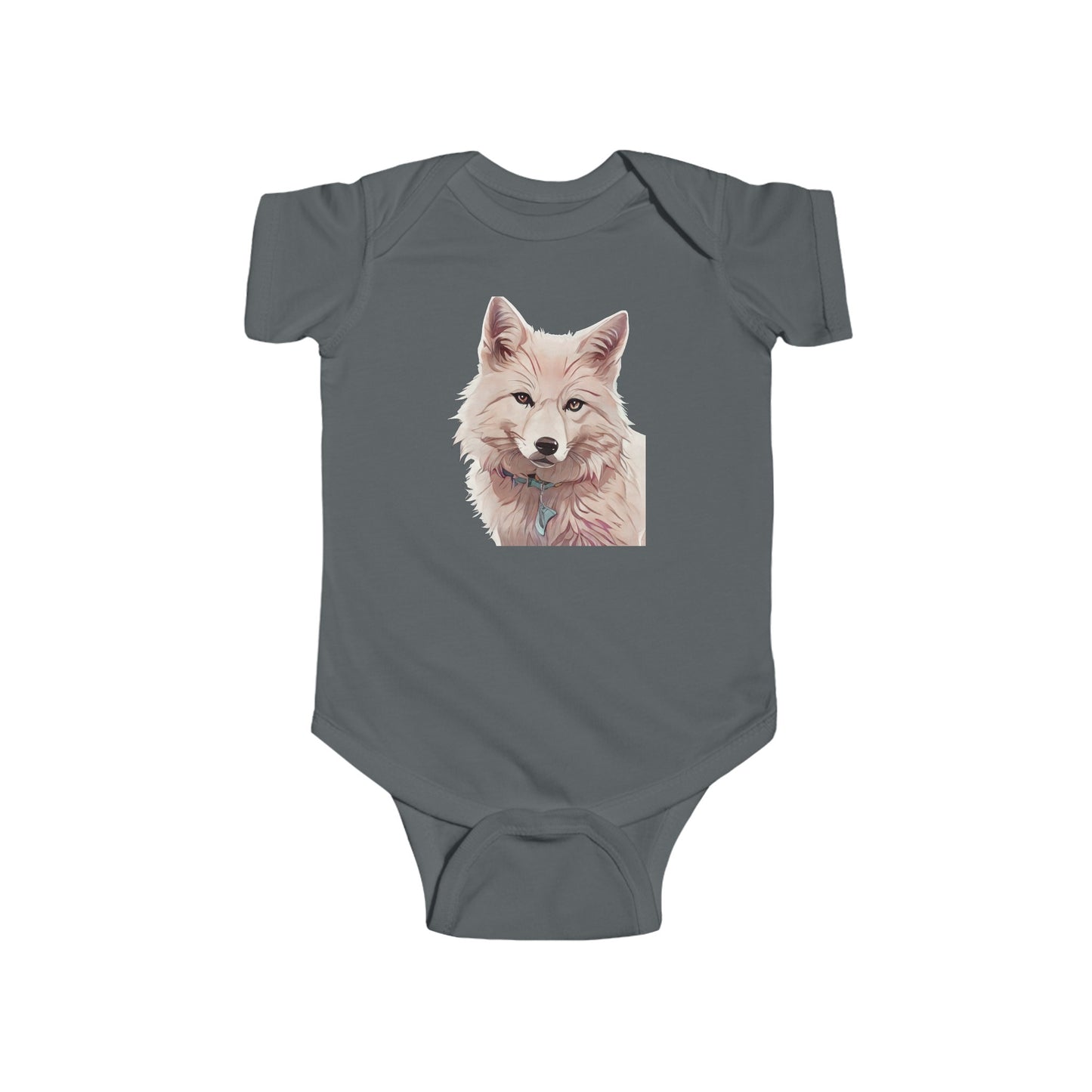 Infant Fine Jersey Bodysuit with vector Wolf Design | OKEYCITY
