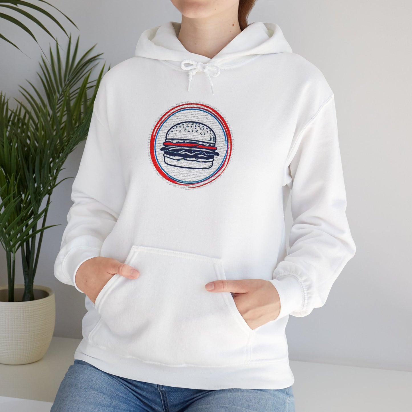 Unisex Heavy Blend™ Hooded Sweatshirt with Hamburger Design | OKEYCITY