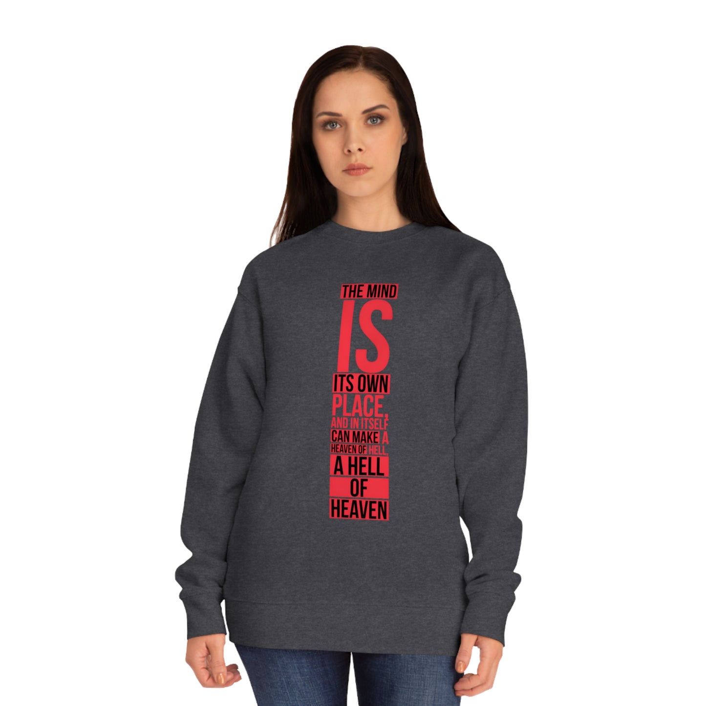 Unisex Crew Sweatshirt With Typography Design | OKEYCITY