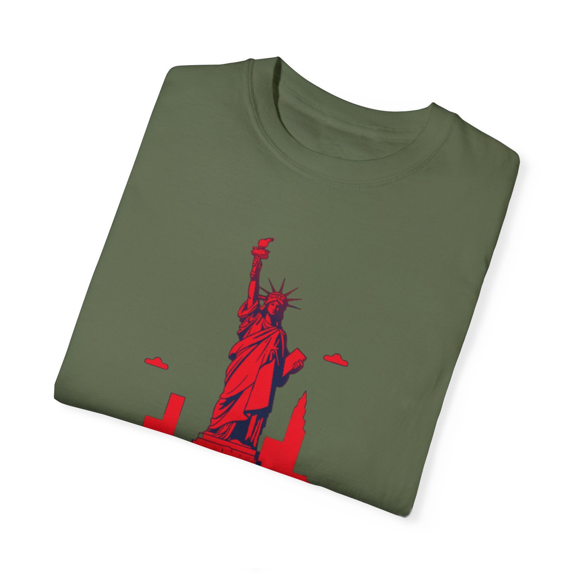 Unisex Garment-Dyed T-shirt with vector New York city Design | OKEYCITY