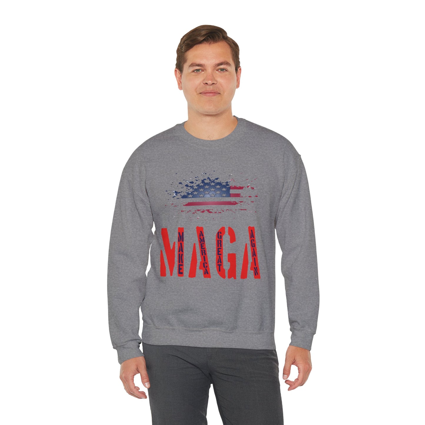 Unisex Heavy Blend™ Crewneck Sweatshirt with Election 2024 USA , MAGA Design | OKEYCITY