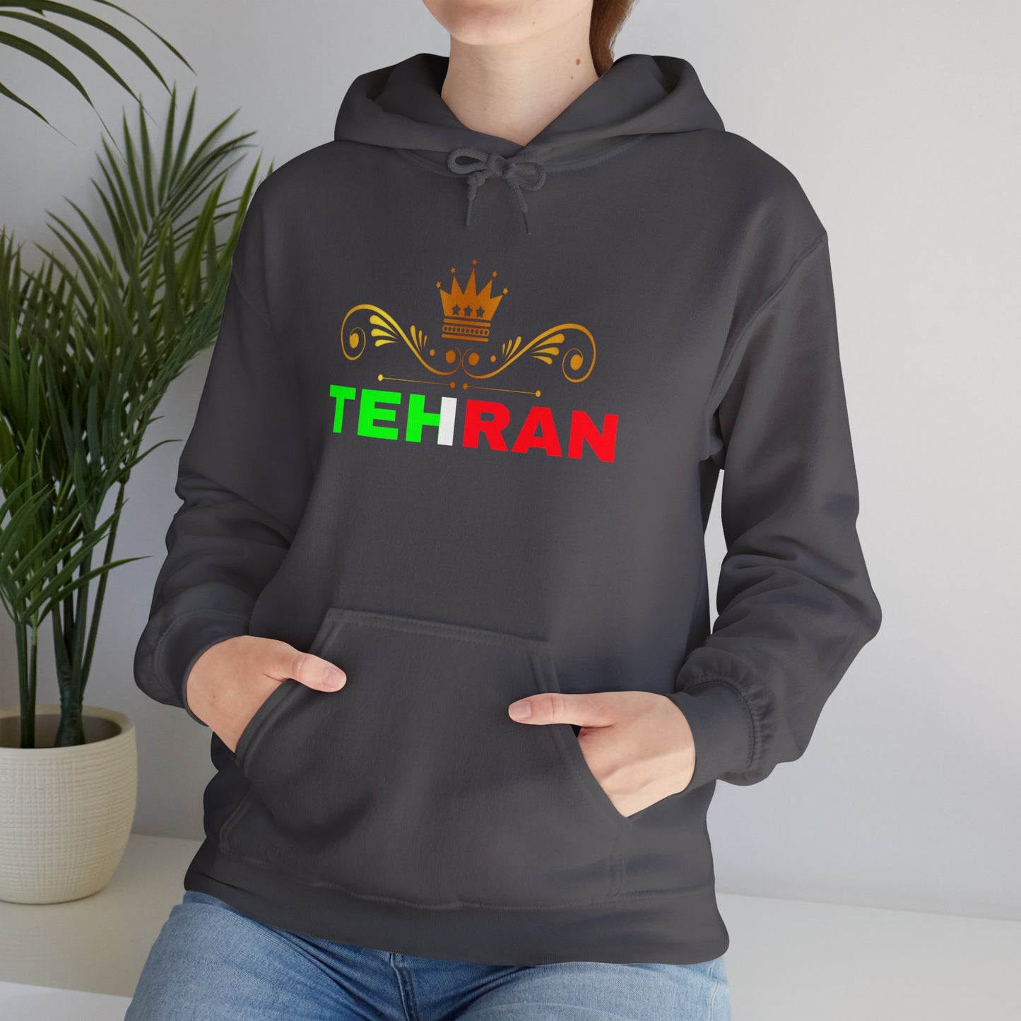 Unisex Heavy Blend™ Hooded Sweatshirt With Tehran and Iran Symbol Design | OKEYCITY