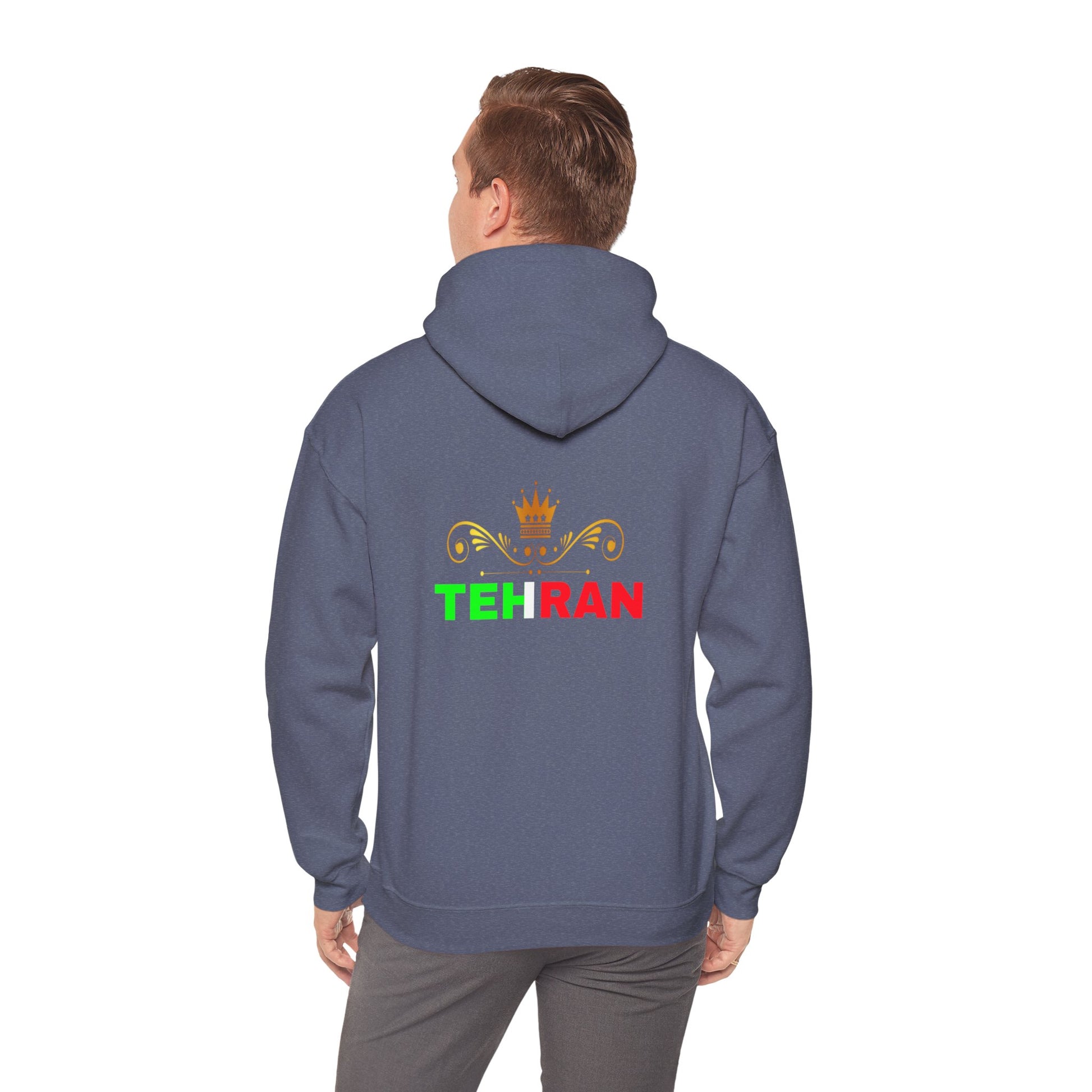 Unisex Heavy Blend™ Hooded Sweatshirt With Tehran and Iran Symbol Design | OKEYCITY