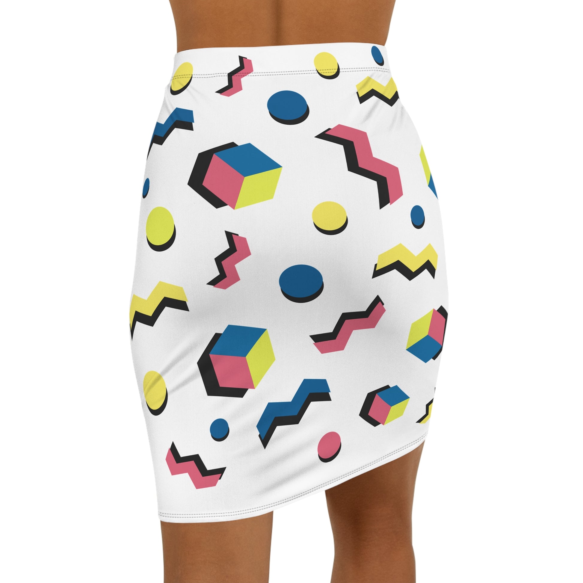 Women's Mid-Waist Pencil Skirt with graphic Design | OKEYCITY