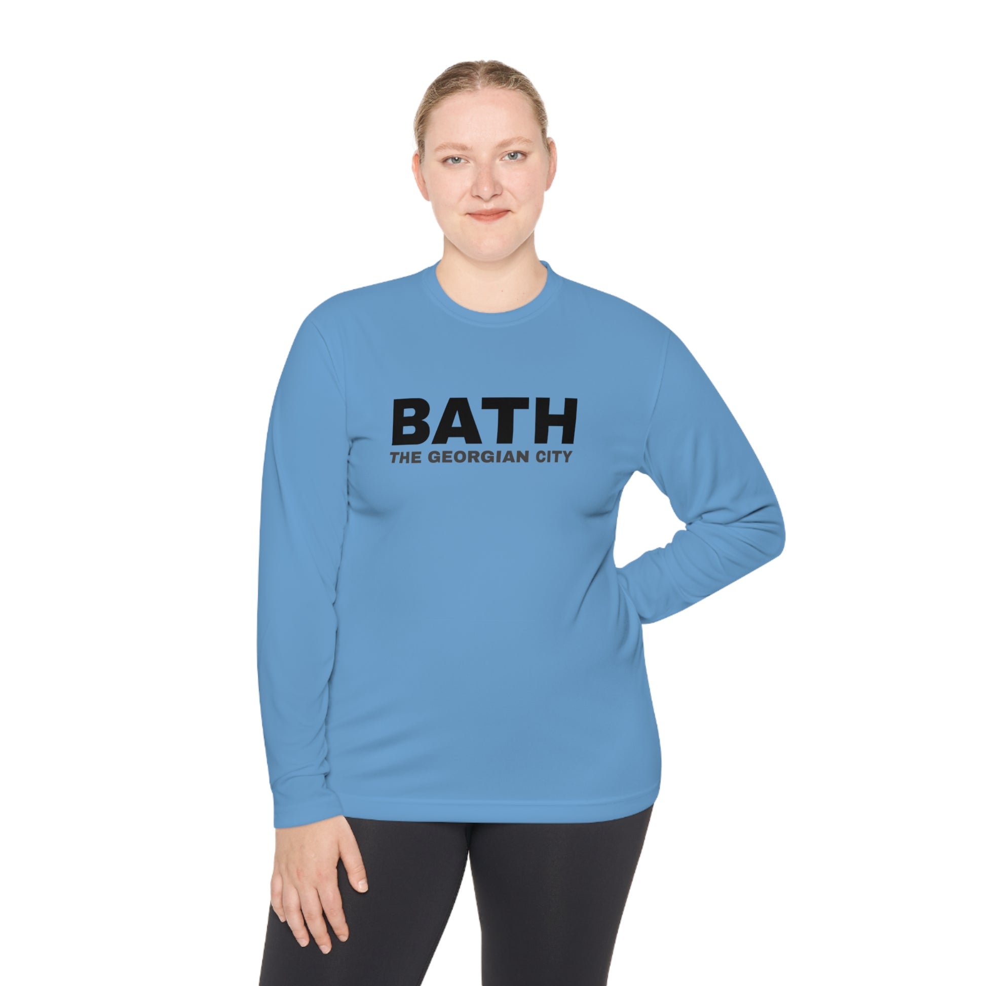 Unisex Lightweight Long Sleeve Tee with Bath city Design | OKEYCITY