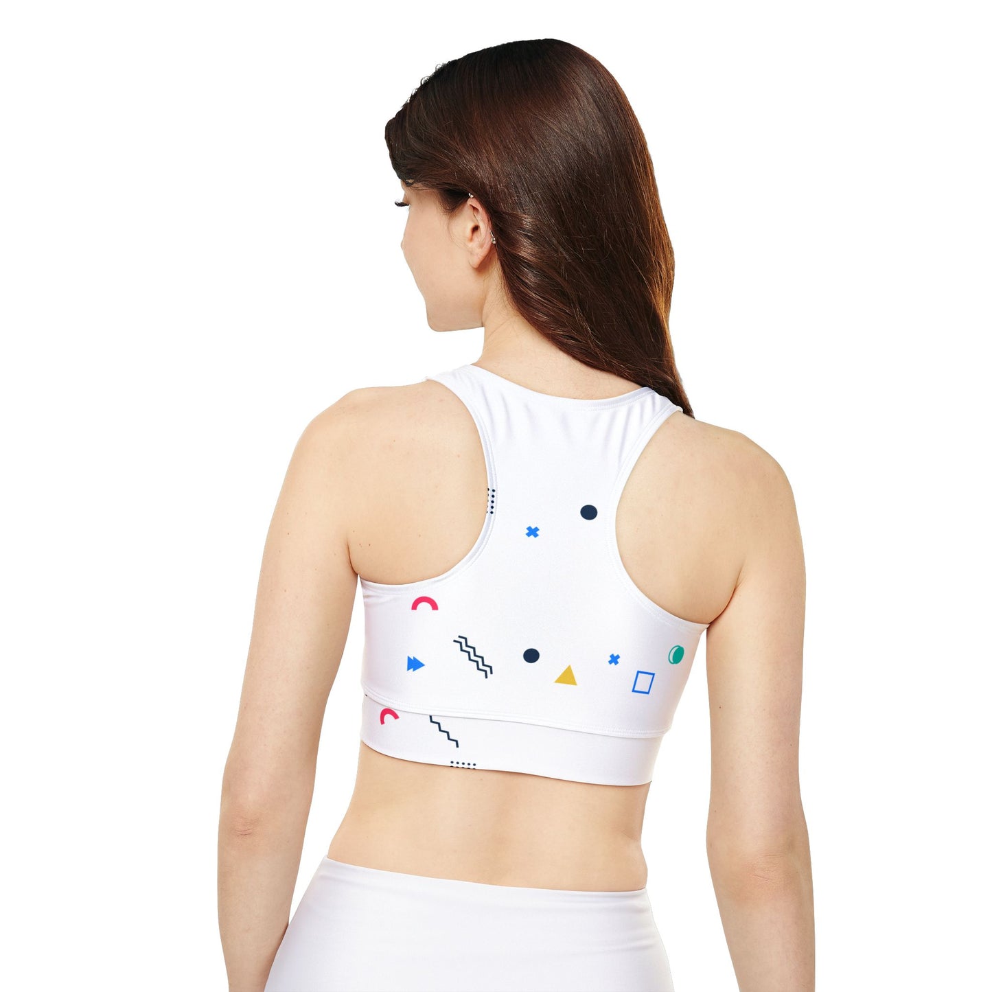 Fully Lined, Padded Sports Bra with Pattern Design |OKEYCITY