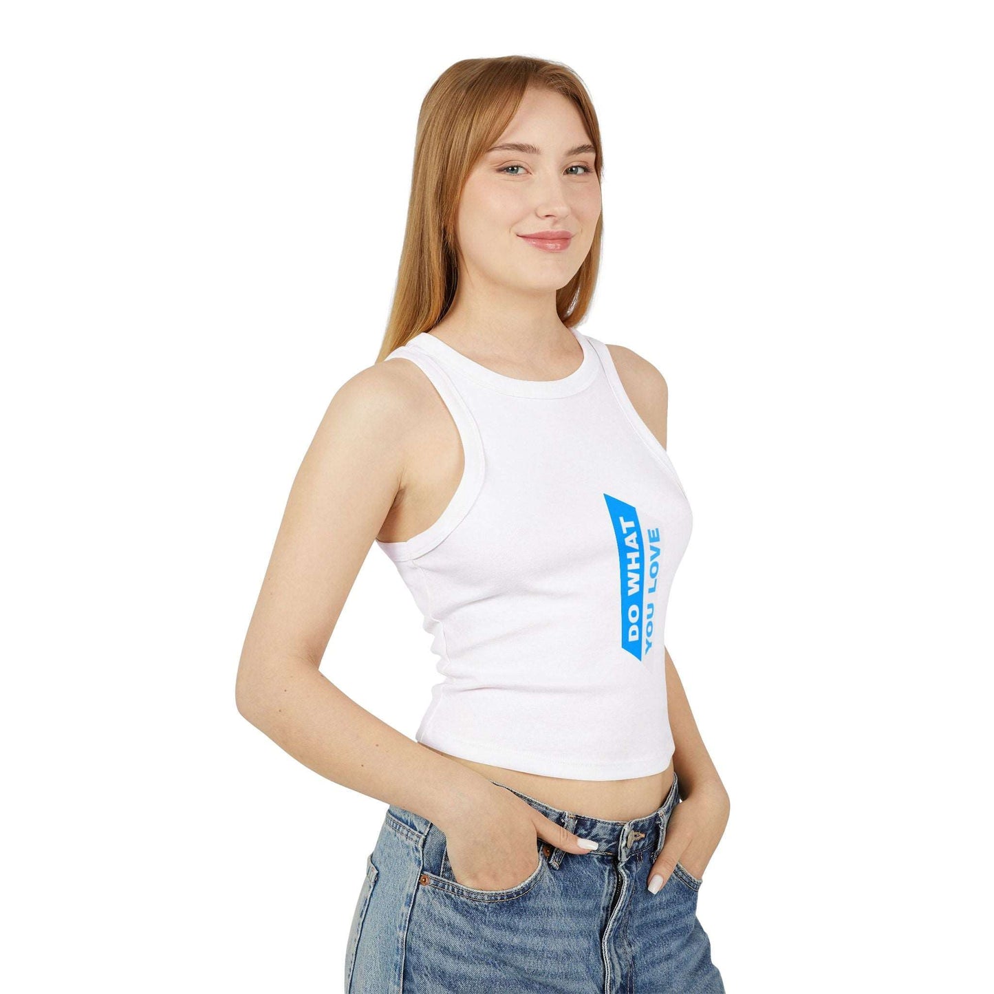 Women's Micro Rib Racer Tank Top | OKEYCITY