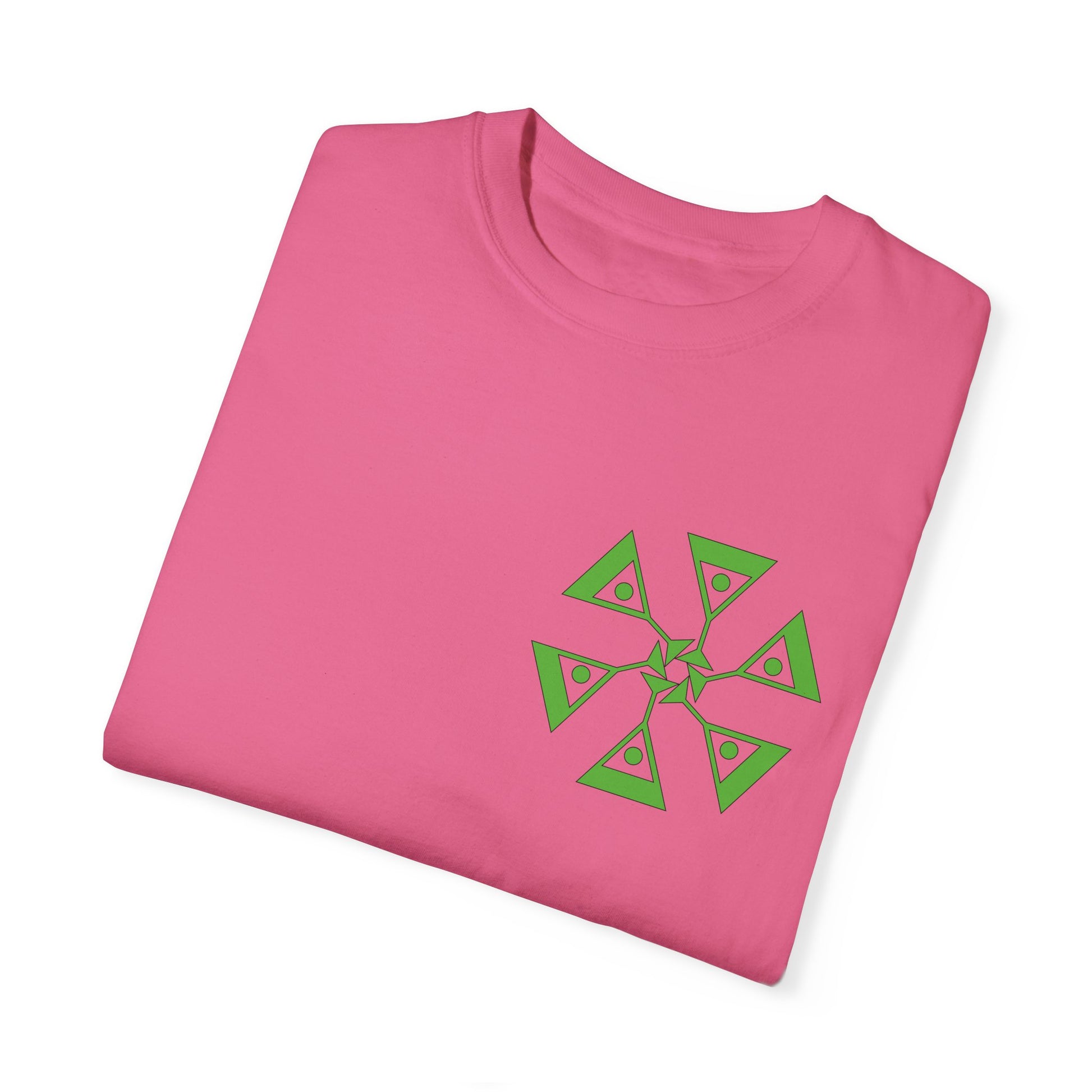 Unisex Garment-Dyed T-shirt with green pattern Design | OKEYCITY