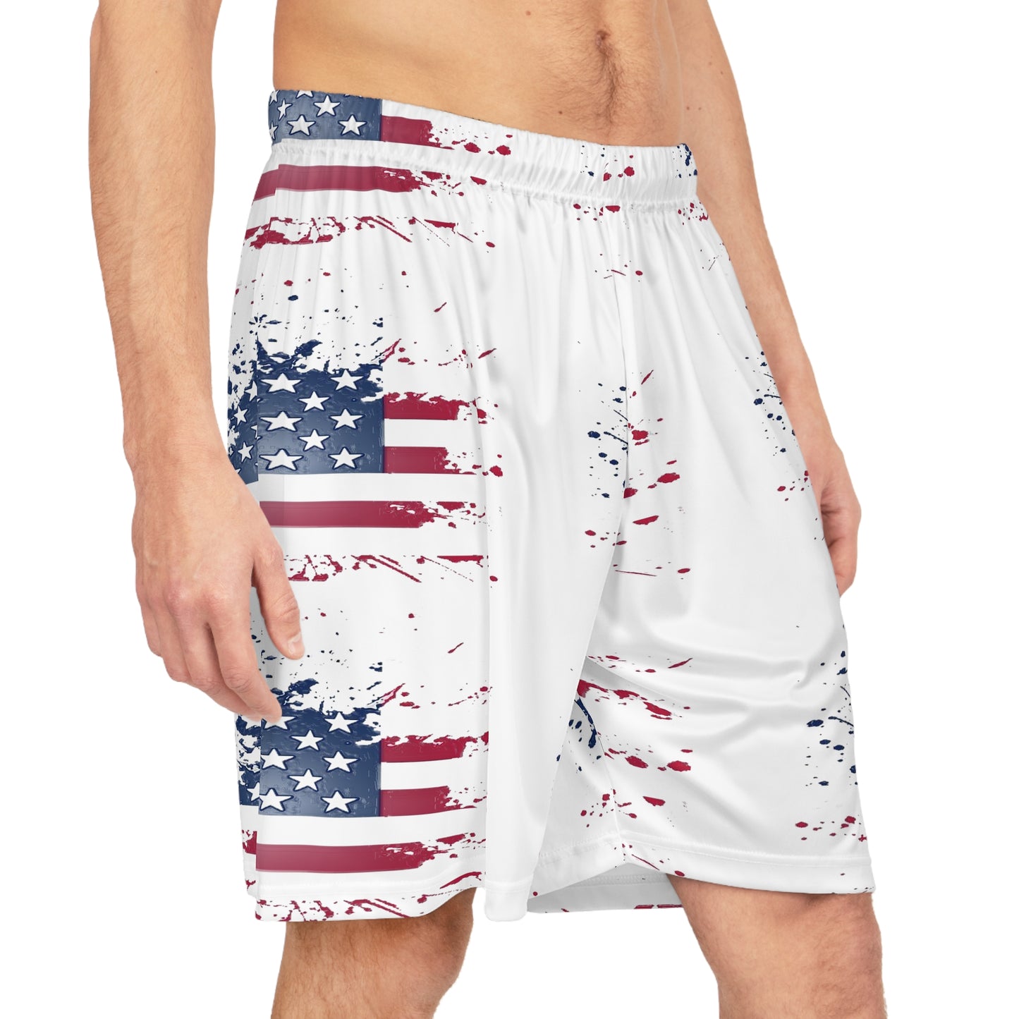 Basketball Shorts With the graphic design of the American flag | OKEYCITY