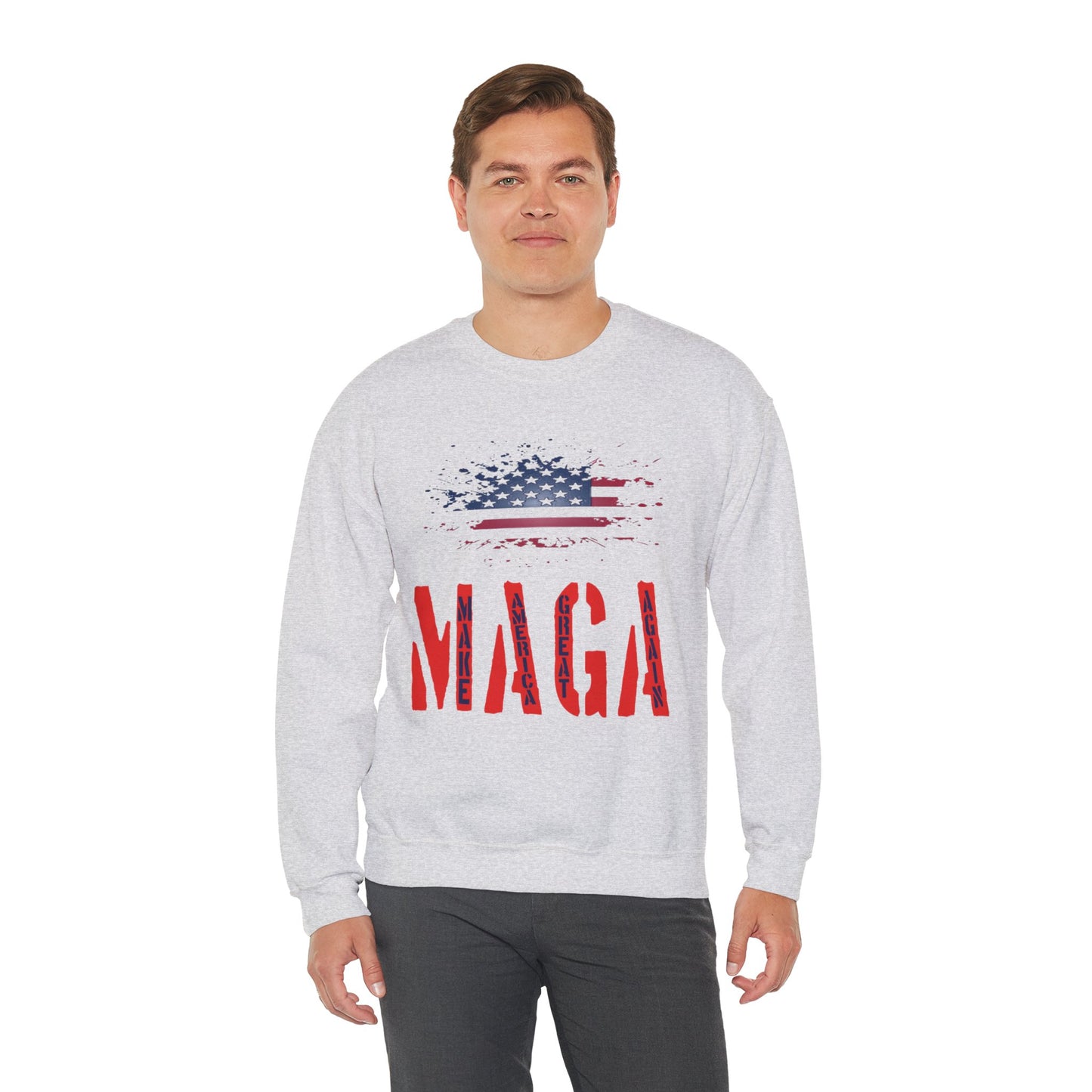 Unisex Heavy Blend™ Crewneck Sweatshirt with Election 2024 USA , MAGA Design | OKEYCITY