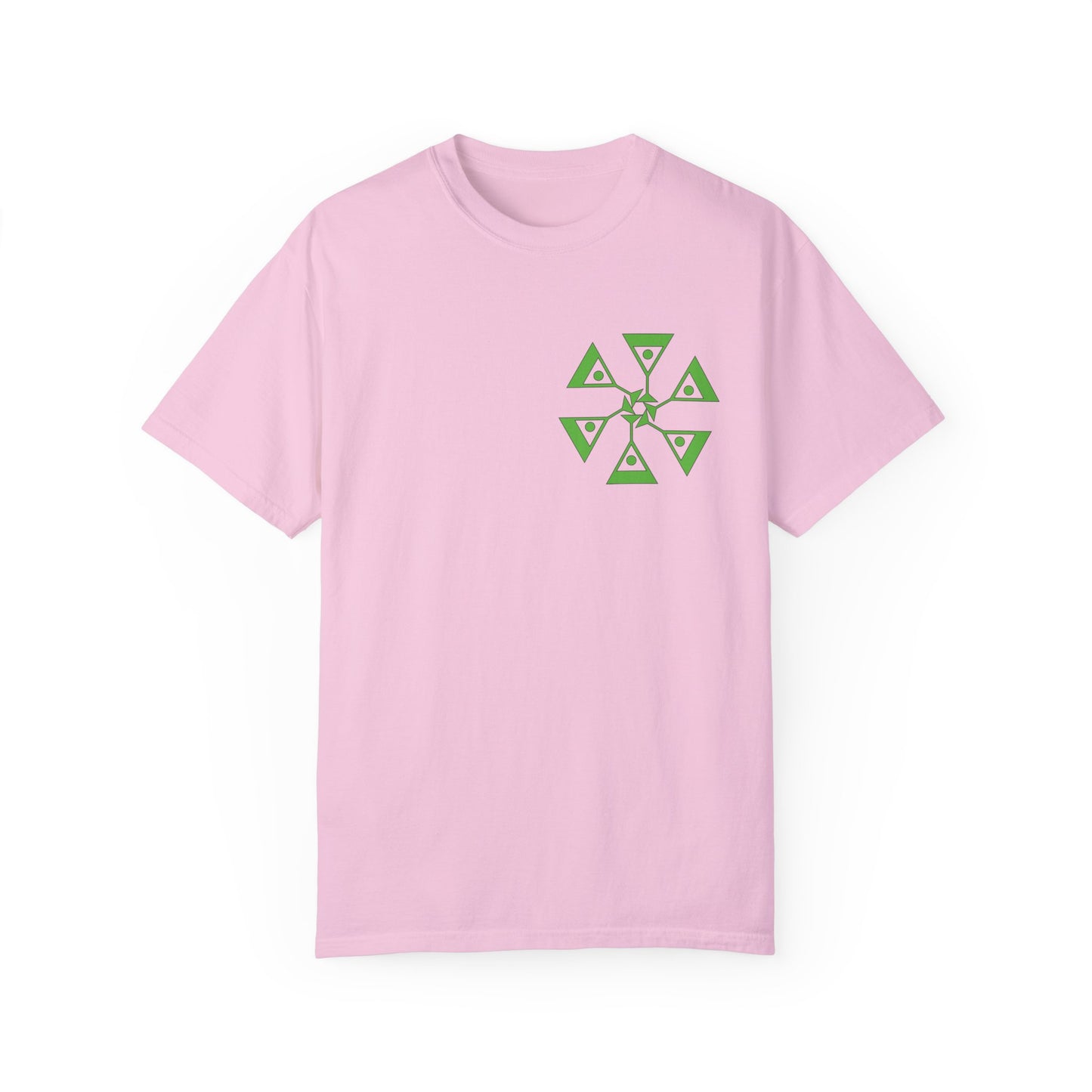 Unisex Garment-Dyed T-shirt with green pattern Design | OKEYCITY