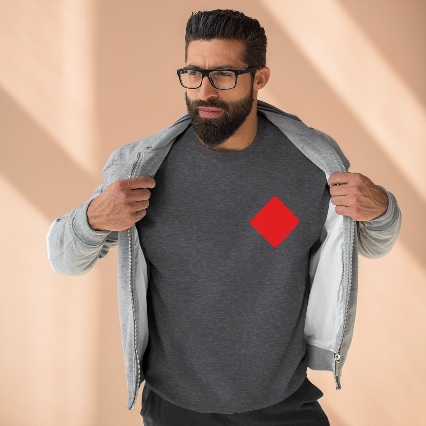 Unisex Crewneck Sweatshirt With Diamond card symbol | OKEYCITY