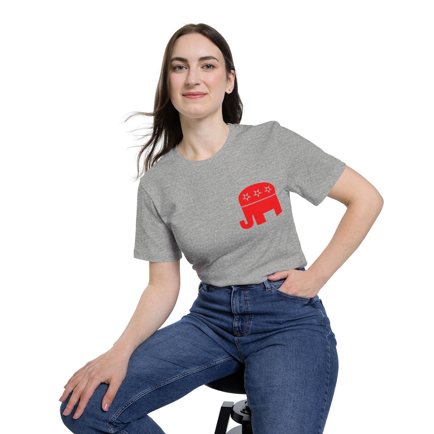 USA-Made Unisex Jersey T-Shirt With Republican elephant ِDesign |OKEYCITY