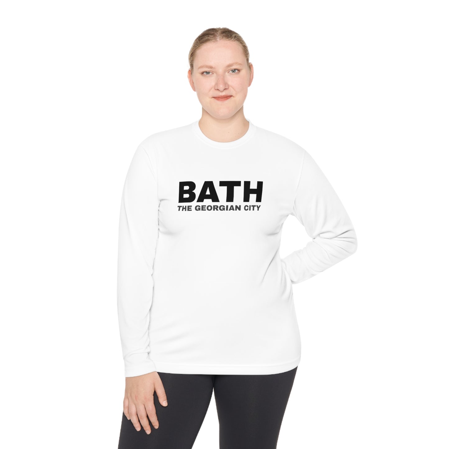 Unisex Lightweight Long Sleeve Tee with Bath city Design | OKEYCITY