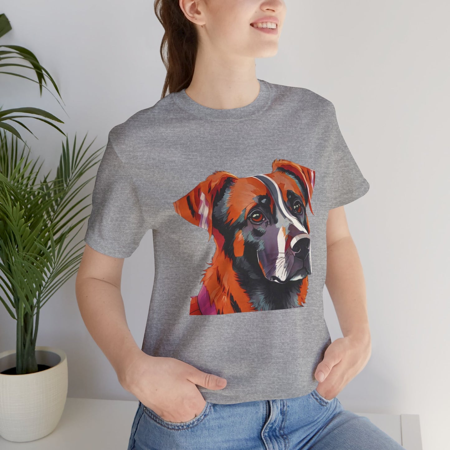 Unisex Jersey Short Sleeve Tee with dog design | OKEYCITY