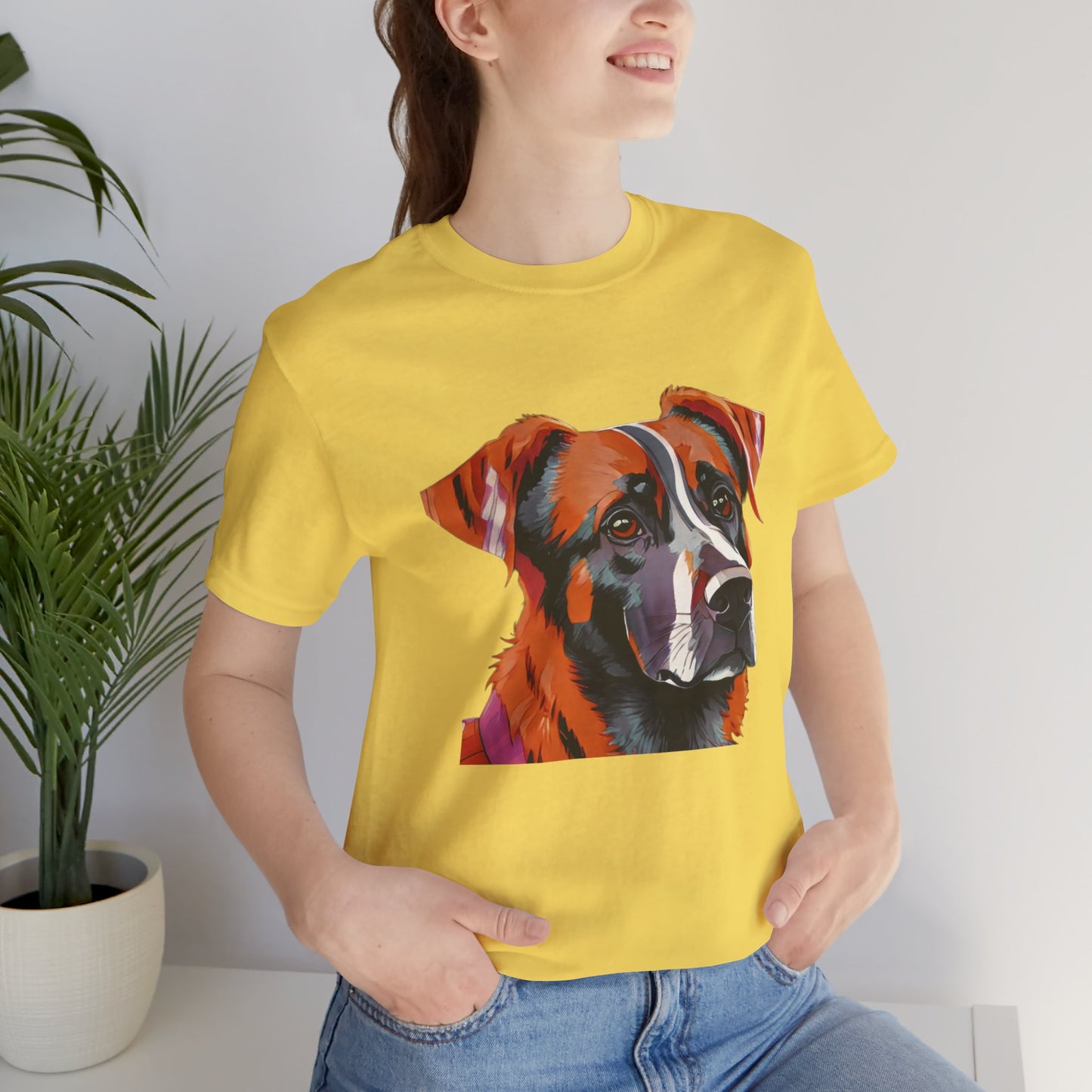 Unisex Jersey Short Sleeve Tee with dog design | OKEYCITY