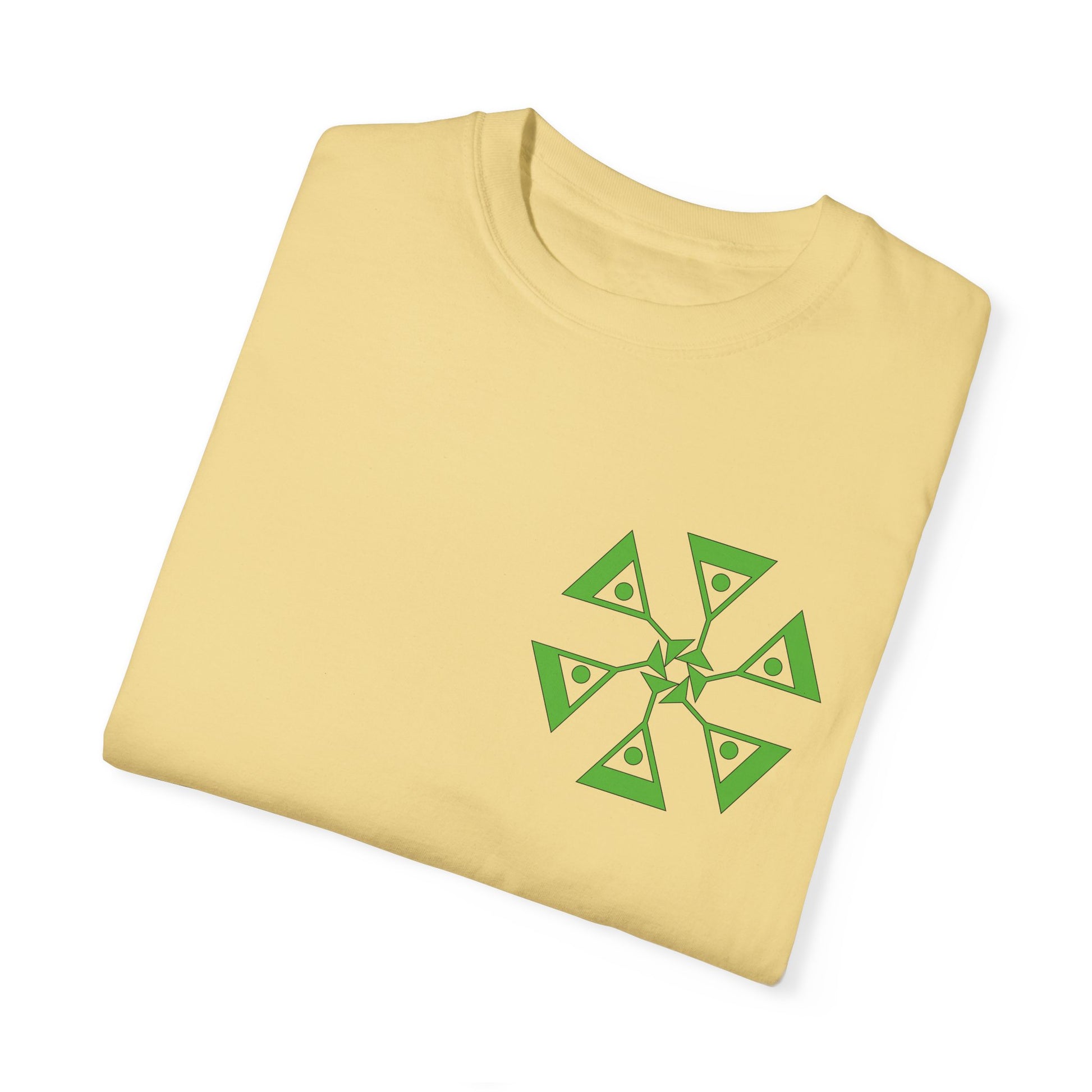 Unisex Garment-Dyed T-shirt with green pattern Design | OKEYCITY