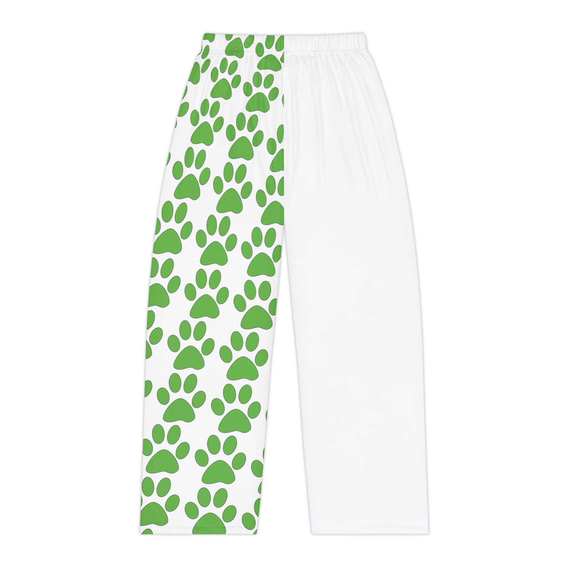 Women's Pajama Pants (AOP) with Green dog footprint design | OKEYCITY