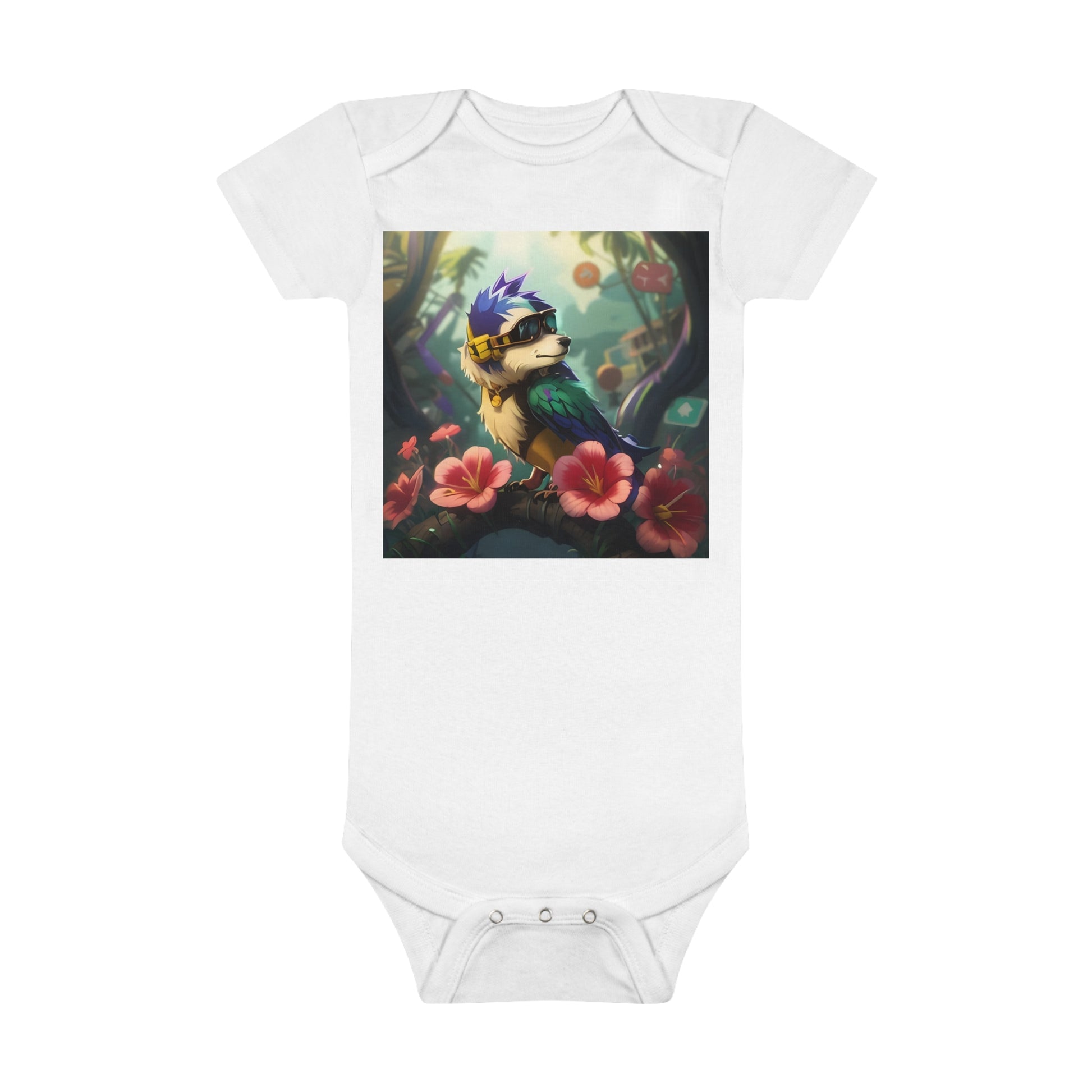 Onesie® Organic Baby Bodysuit With Fantasy Bird Design | OKEYCITY