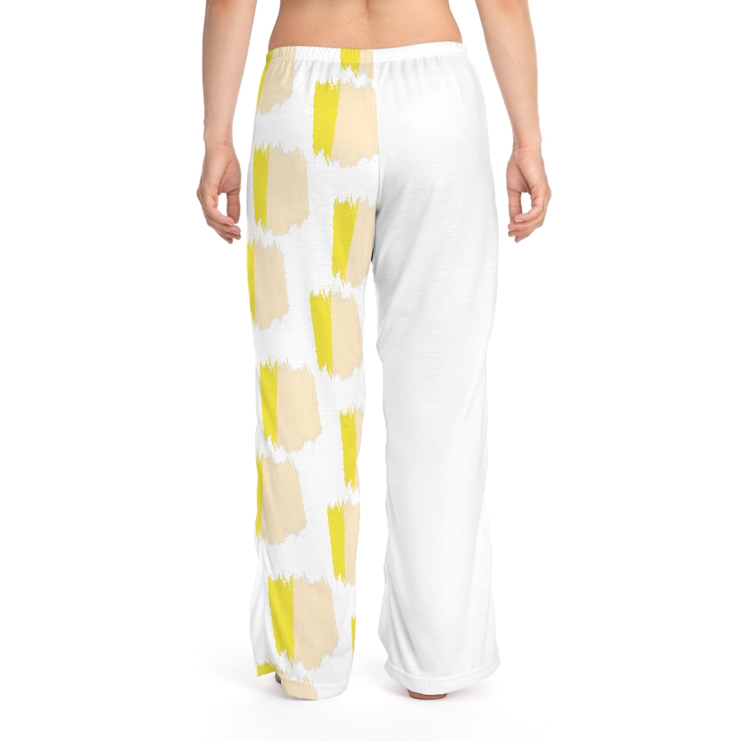 Women's Pajama Pants (AOP) With Yellow Brush Design | OKEYCITY