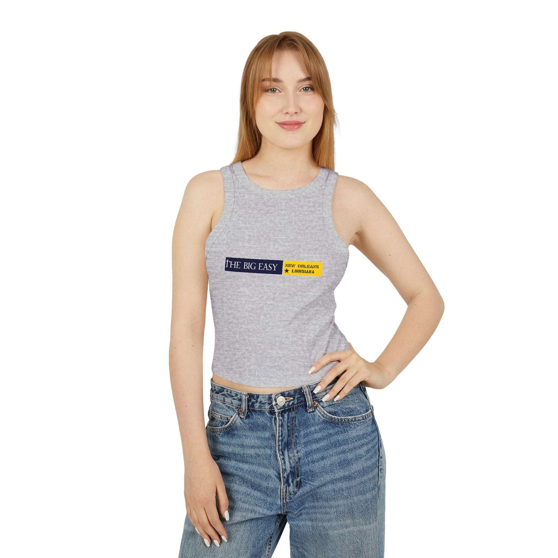 Women's Micro Rib Racer Tank Top | OKEYCITY