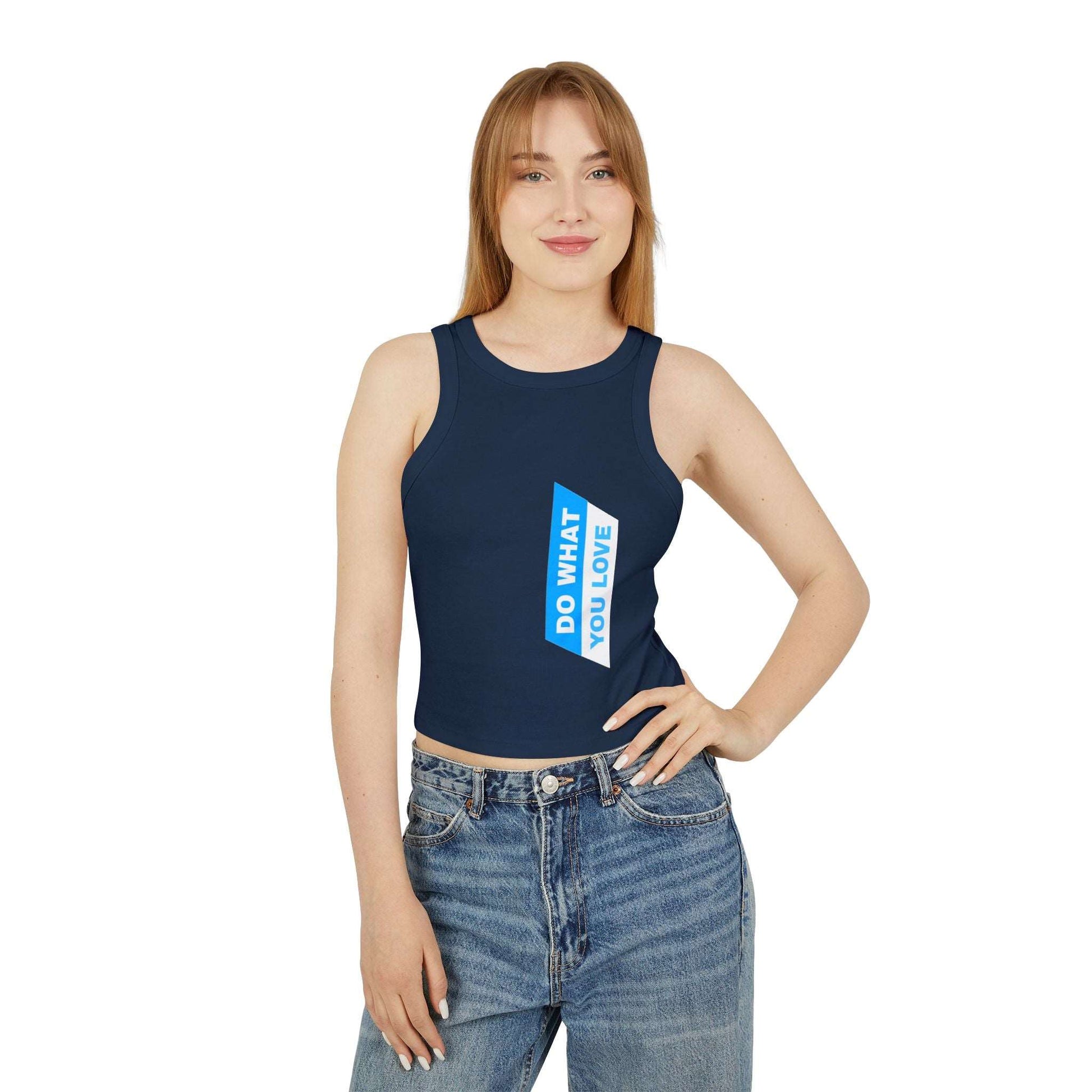 Women's Micro Rib Racer Tank Top | OKEYCITY