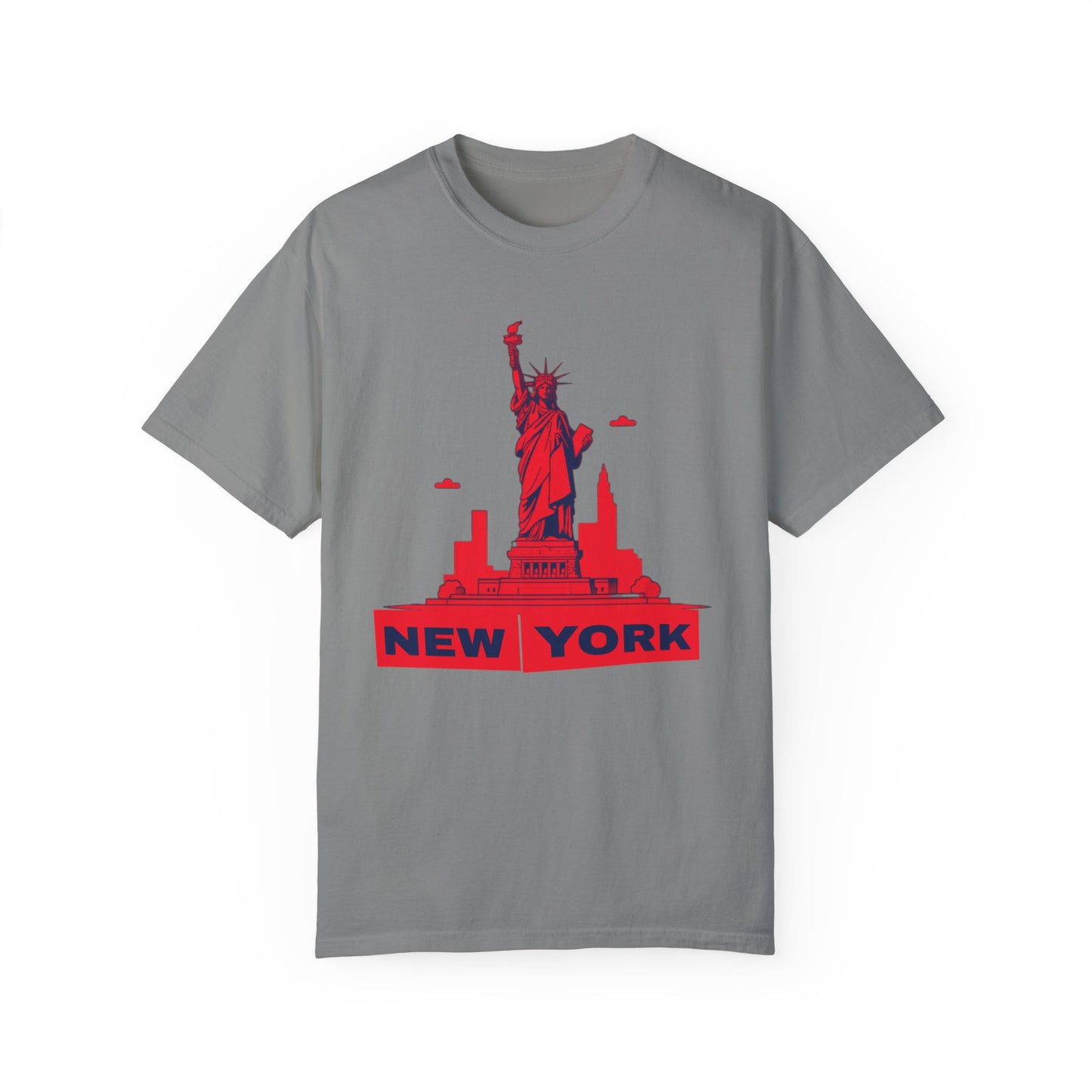 Unisex Garment-Dyed T-shirt with vector New York city Design | OKEYCITY