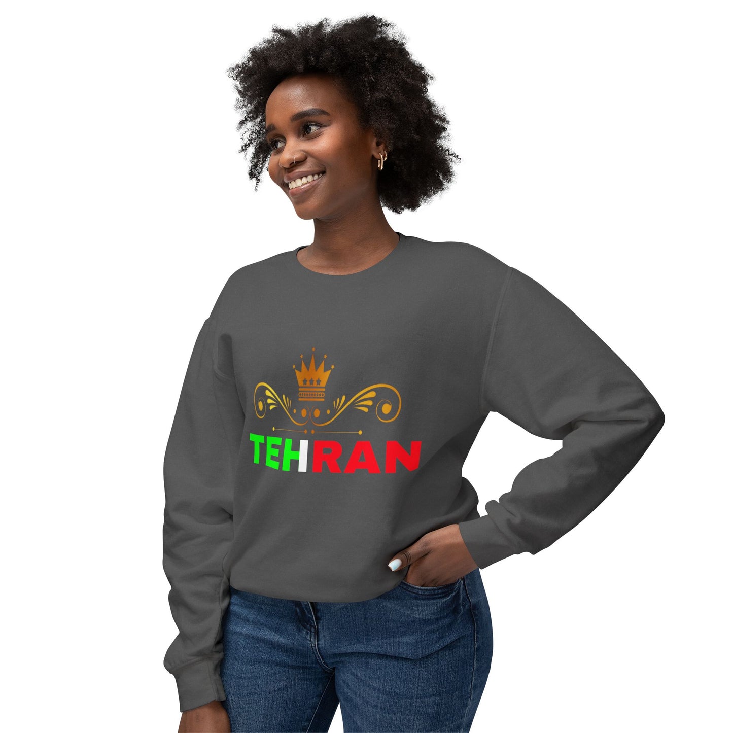 Unisex Lightweight Crewneck Sweatshirt With Tehran Design | OKEYCITY