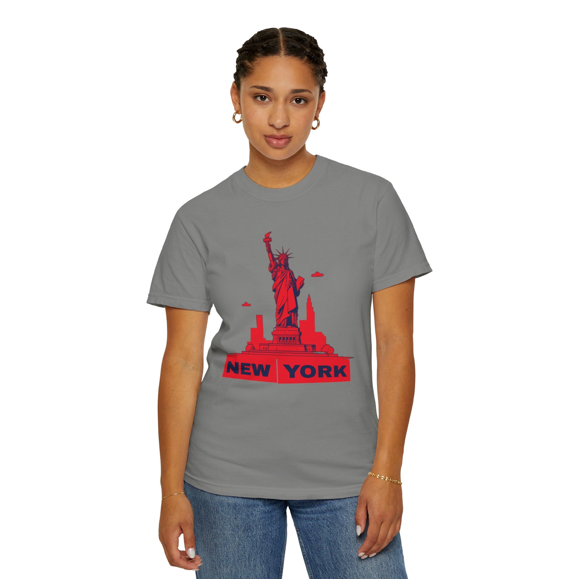 Unisex Garment-Dyed T-shirt with vector New York city Design | OKEYCITY