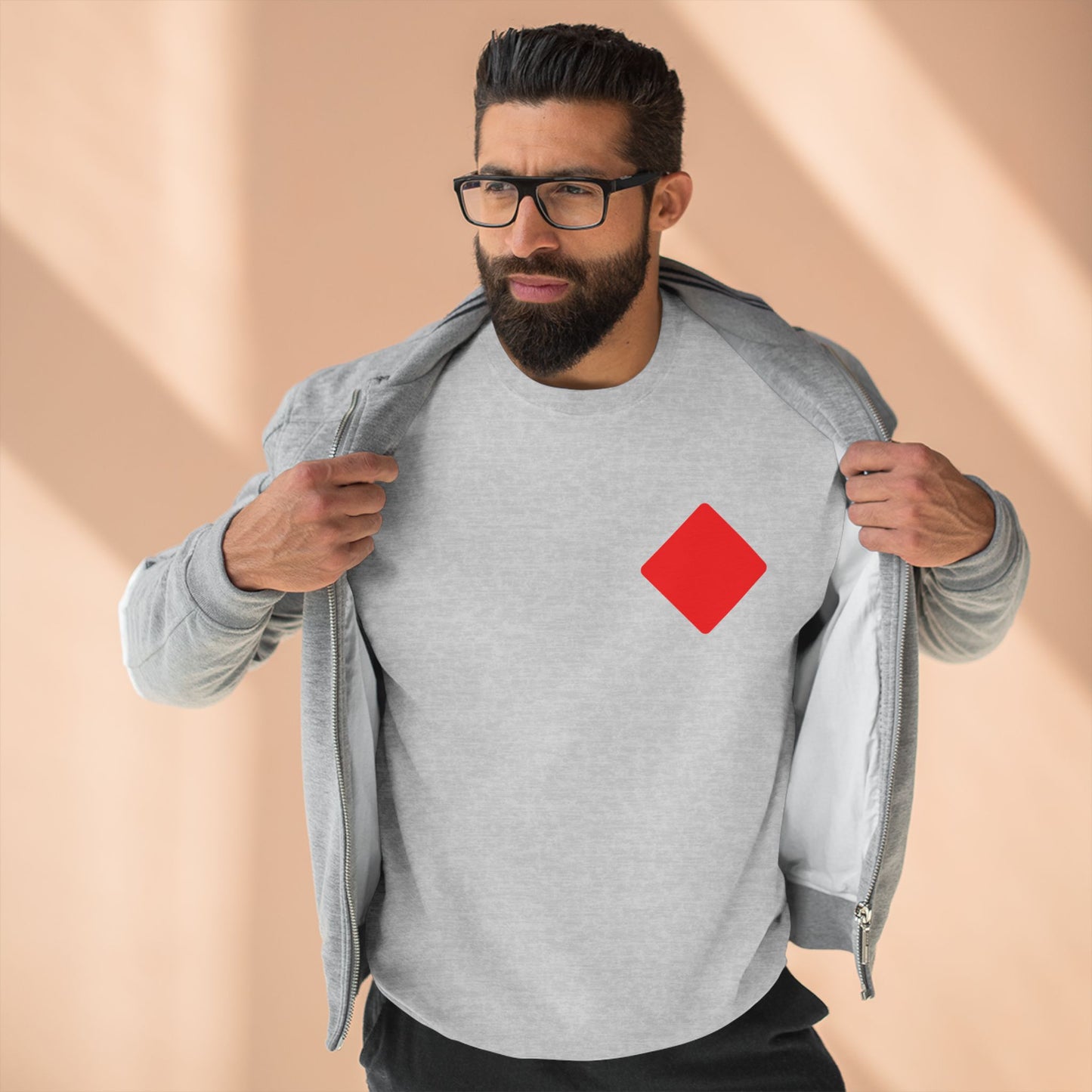 Unisex Crewneck Sweatshirt With Diamond card symbol | OKEYCITY