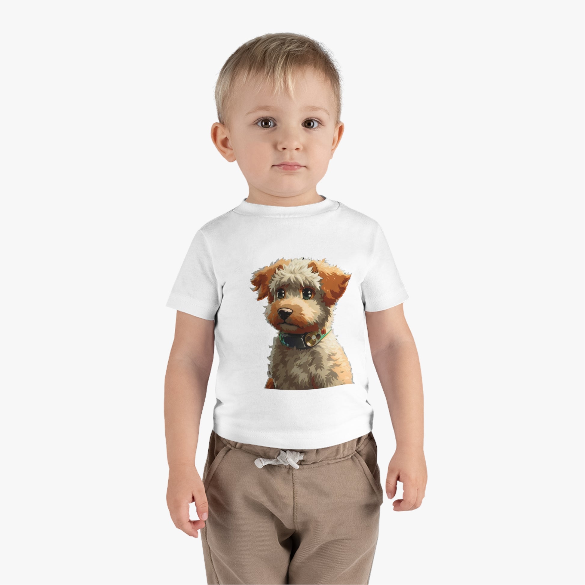 Infant Cotton Jersey Tee With Dog Design | OKEYCITY