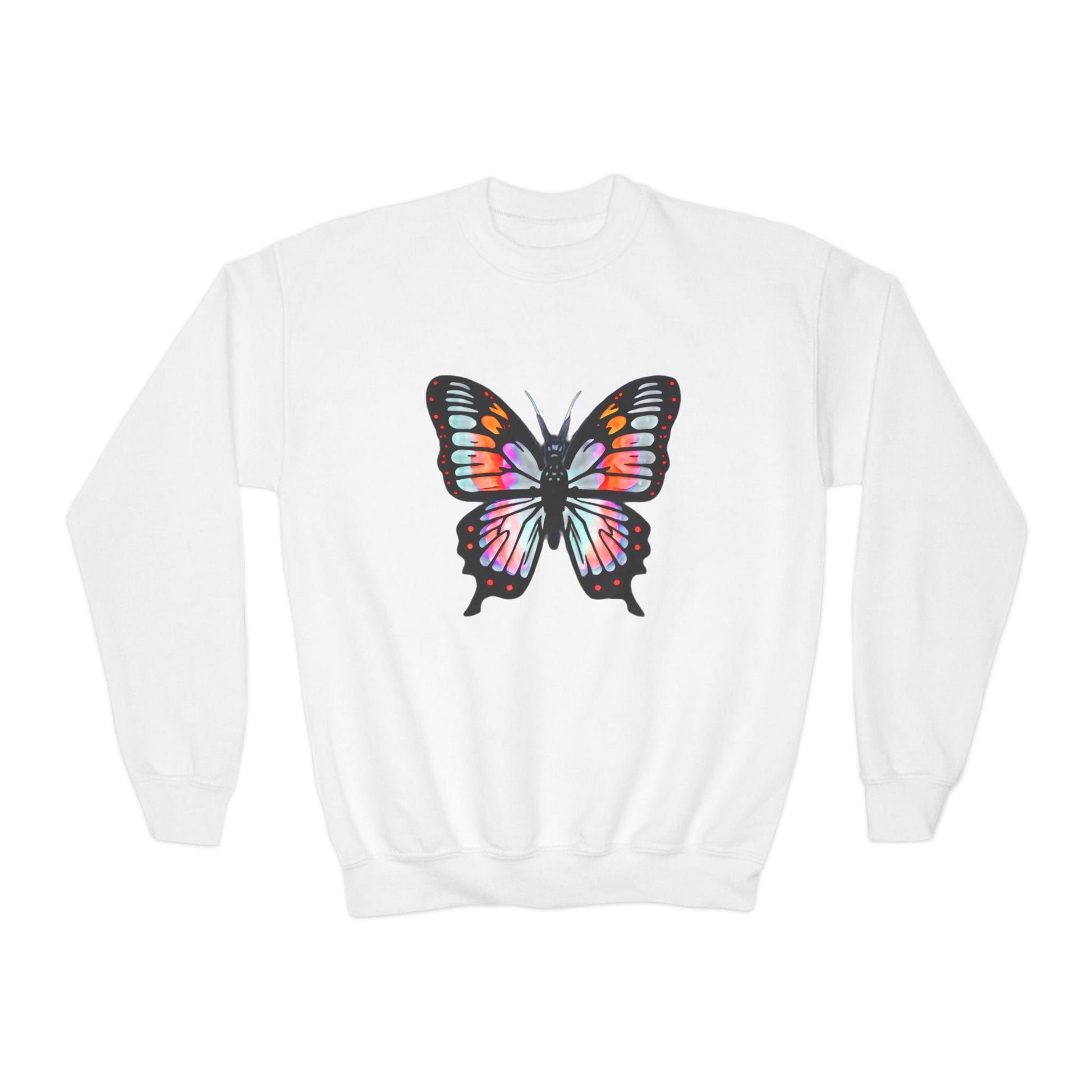 Youth Crewneck Sweatshirt with Butterfly Design | OKEYCITY