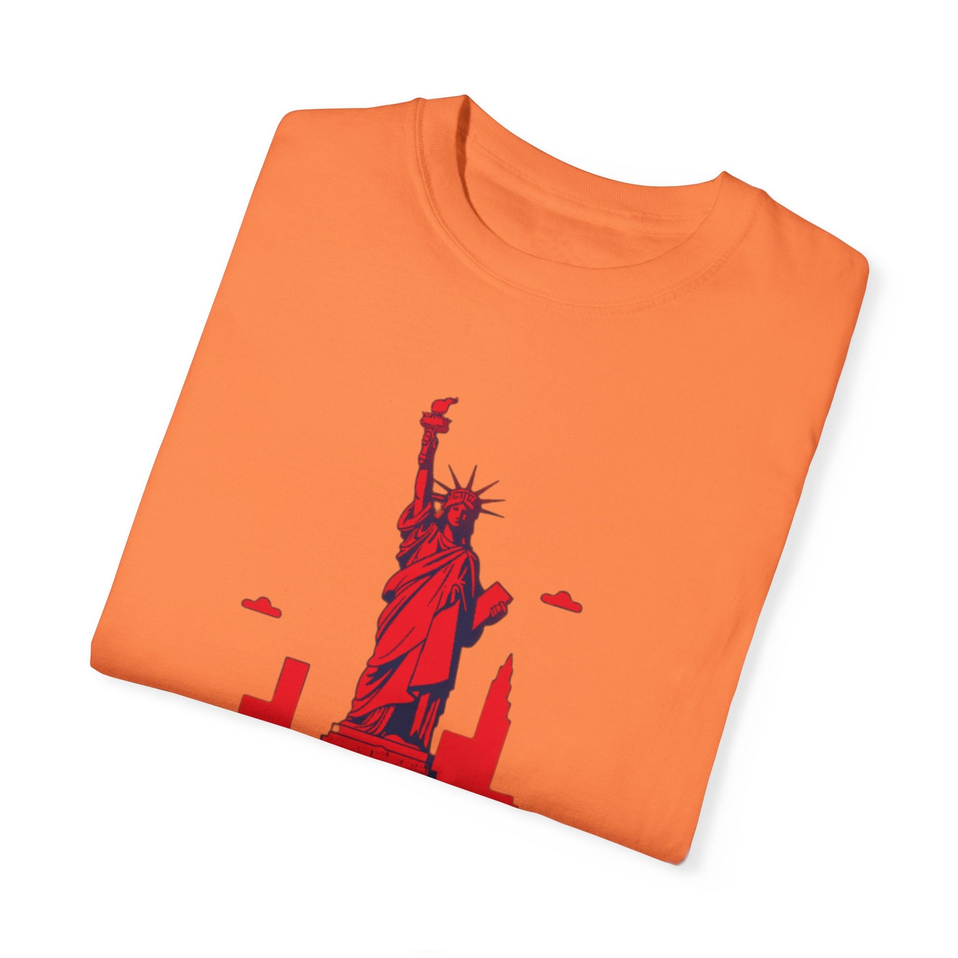 Unisex Garment-Dyed T-shirt with vector New York city Design | OKEYCITY