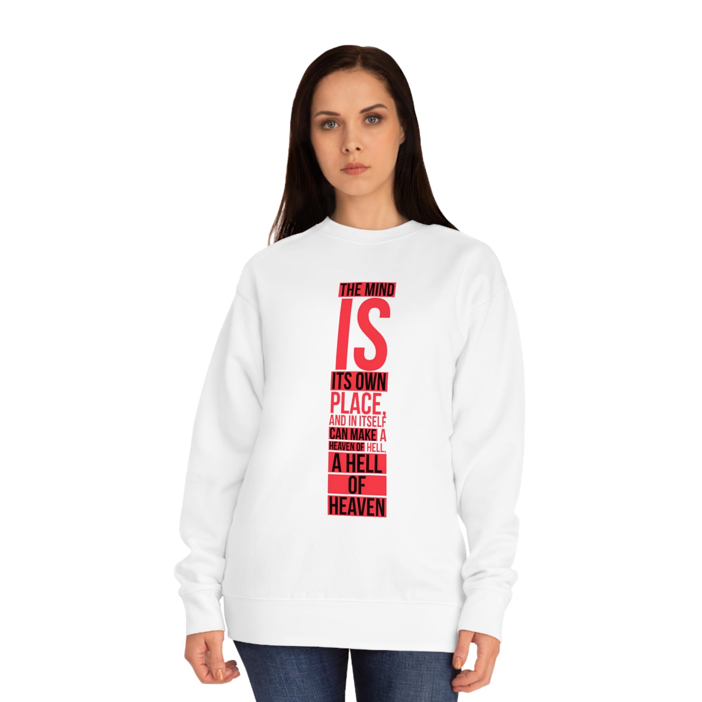 Unisex Crew Sweatshirt With Typography Design | OKEYCITY