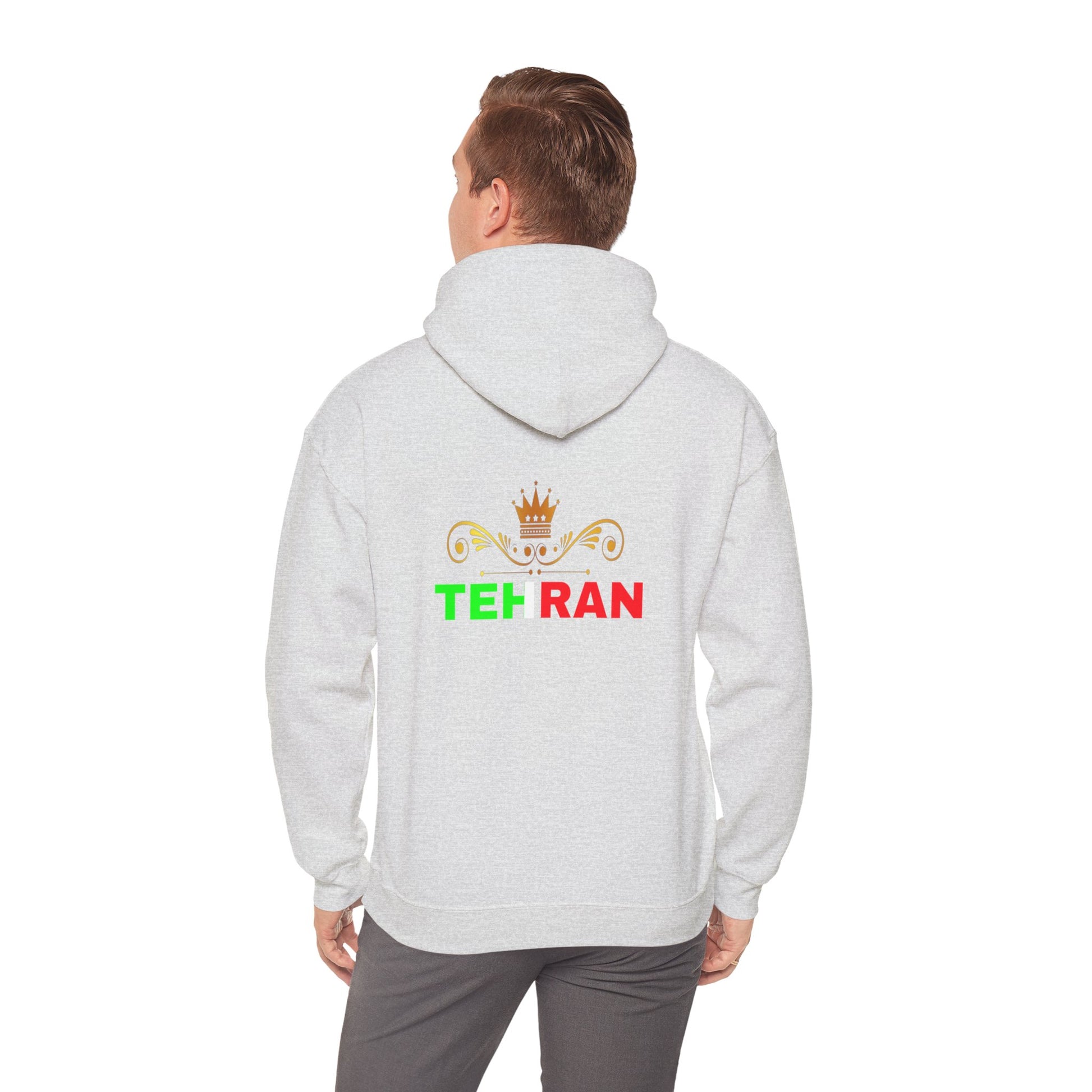 Unisex Heavy Blend™ Hooded Sweatshirt With Tehran and Iran Symbol Design | OKEYCITY