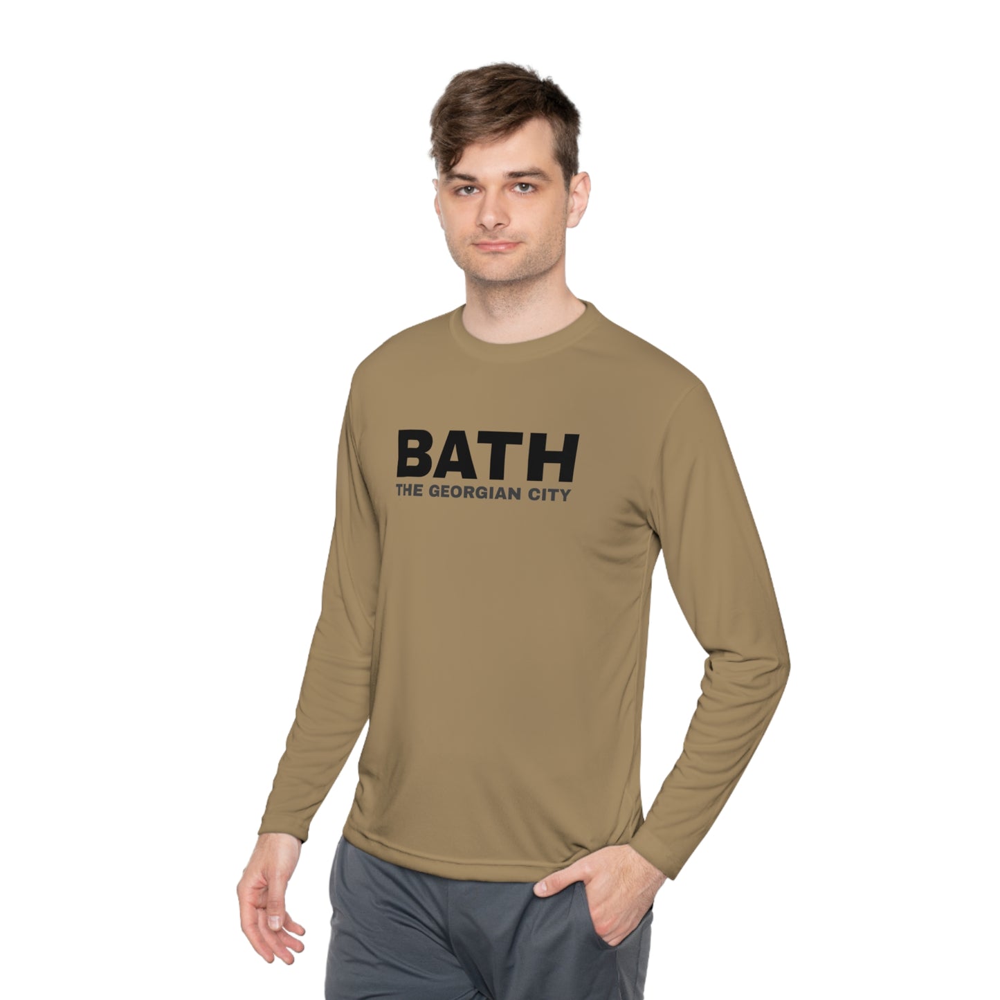 Unisex Lightweight Long Sleeve Tee with Bath city Design | OKEYCITY