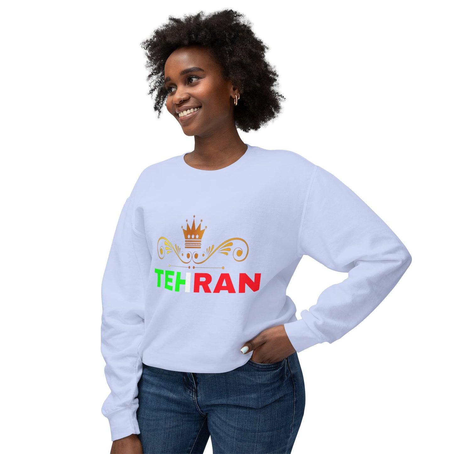 Unisex Lightweight Crewneck Sweatshirt With Tehran Design | OKEYCITY