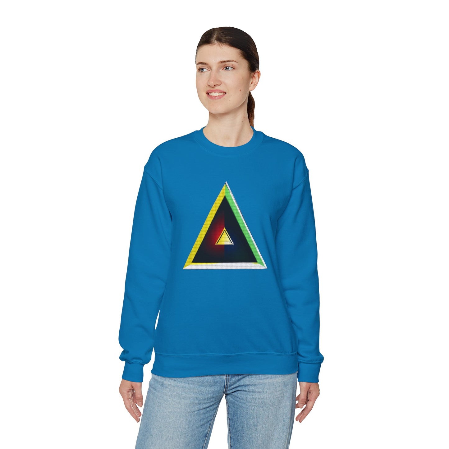 Unisex Heavy Blend™ Crewneck Sweatshirt with triangle Design | OKEYCITY