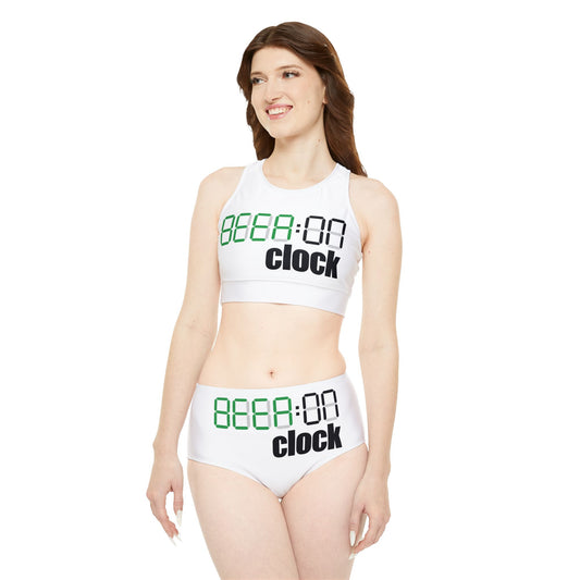 Sporty Bikini Set with clock Design | OKEYCITY