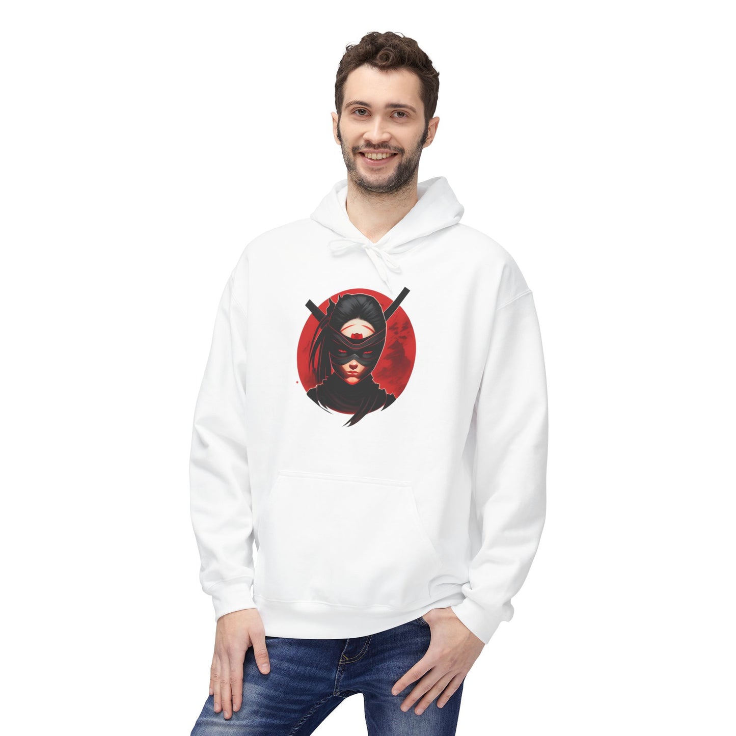 Unisex Midweight Fleece Hoodie with Ninja design |OKEYCITY