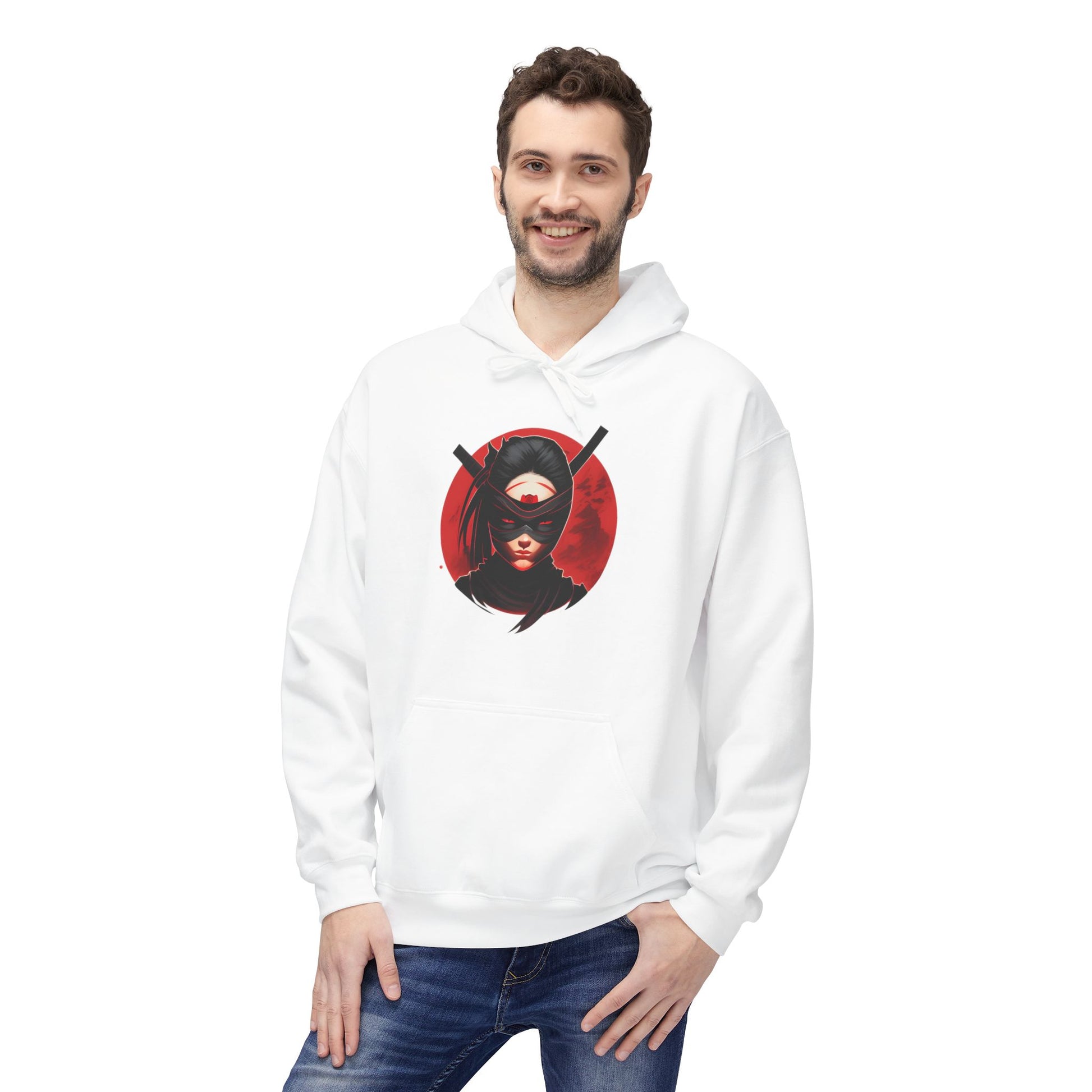 Unisex Midweight Fleece Hoodie with Ninja design |OKEYCITY