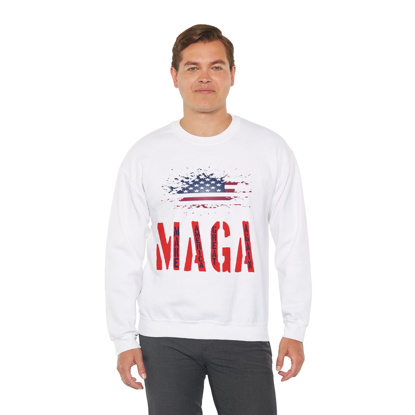 Unisex Heavy Blend™ Crewneck Sweatshirt with Election 2024 USA , MAGA Design | OKEYCITY