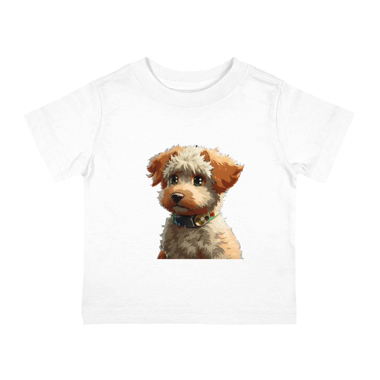 Infant Cotton Jersey Tee With Dog Design | OKEYCITY