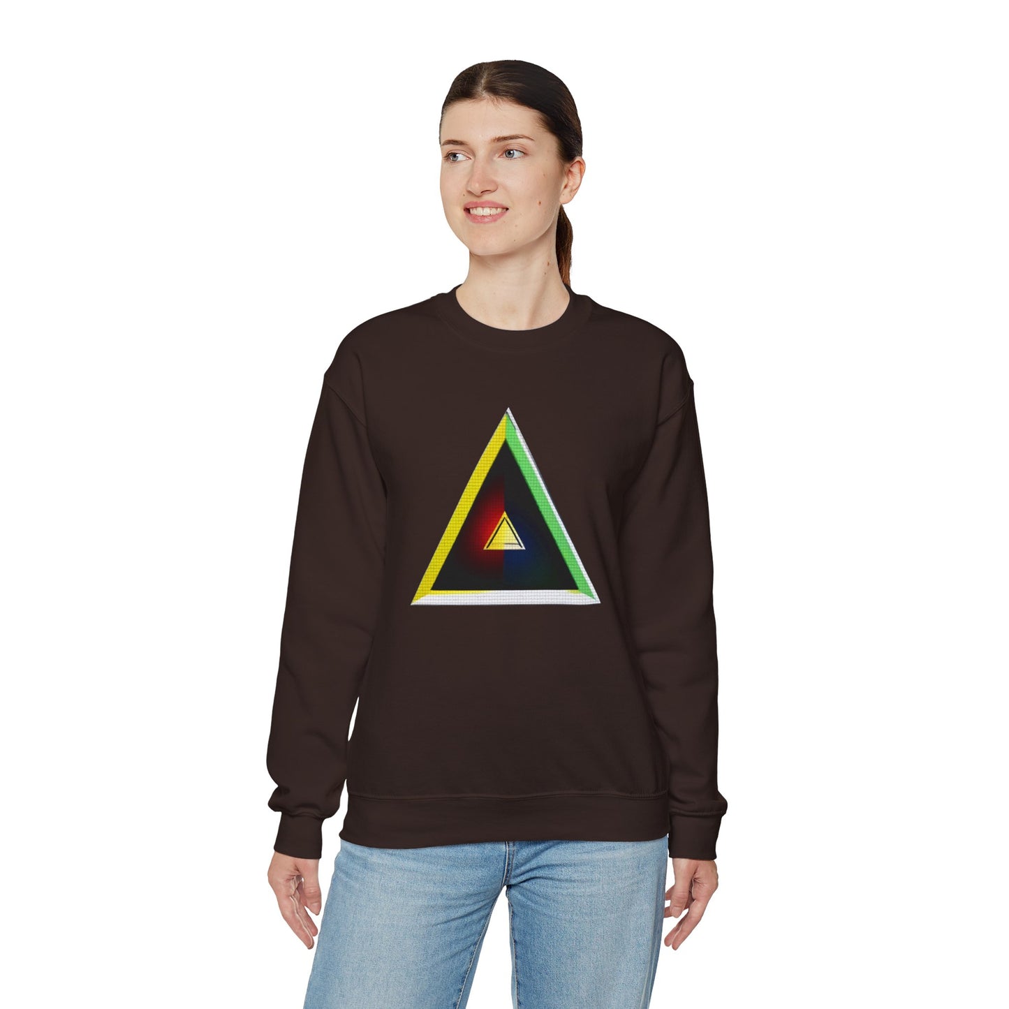 Unisex Heavy Blend™ Crewneck Sweatshirt with triangle Design | OKEYCITY