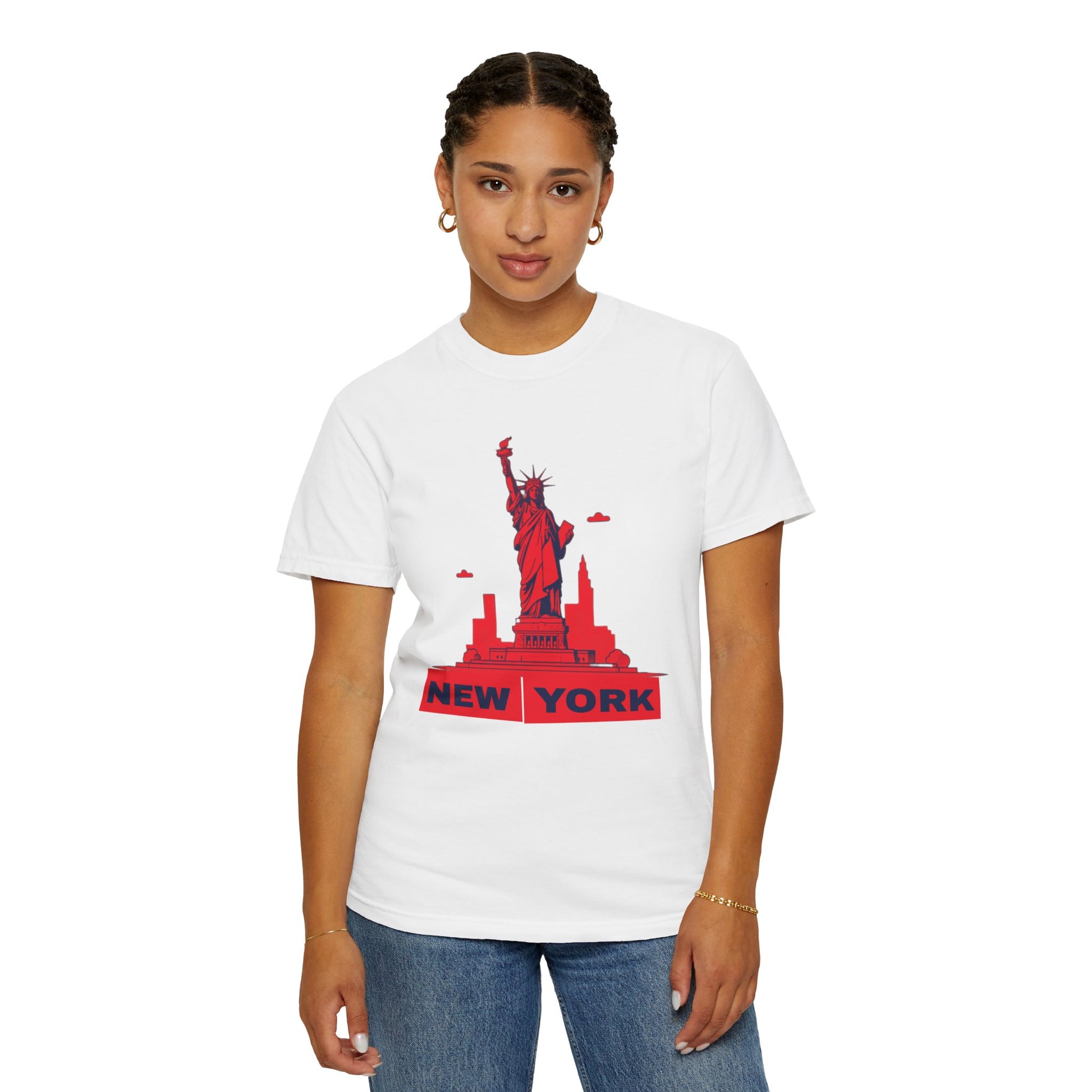 Unisex Garment-Dyed T-shirt with vector New York city Design | OKEYCITY