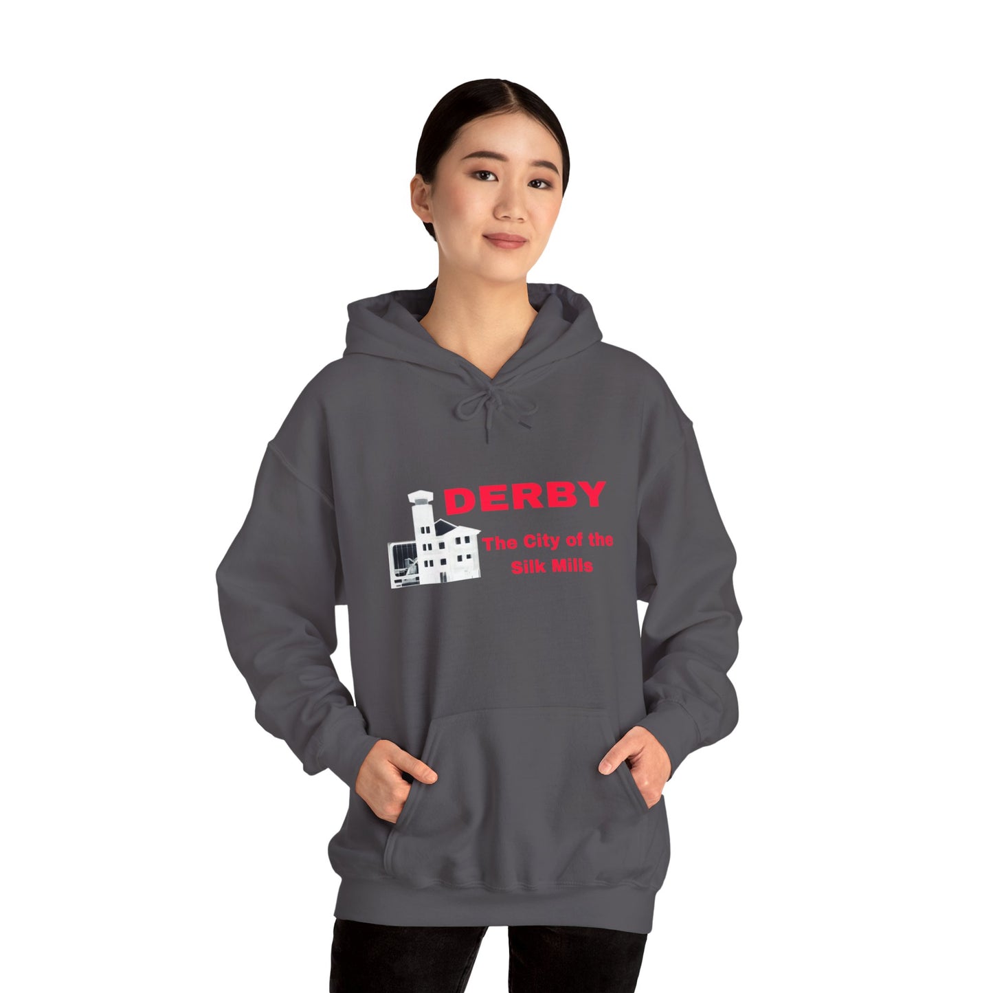 Unisex Heavy Blend™ Hooded Sweatshirt with Derby Design | OKEYCITY