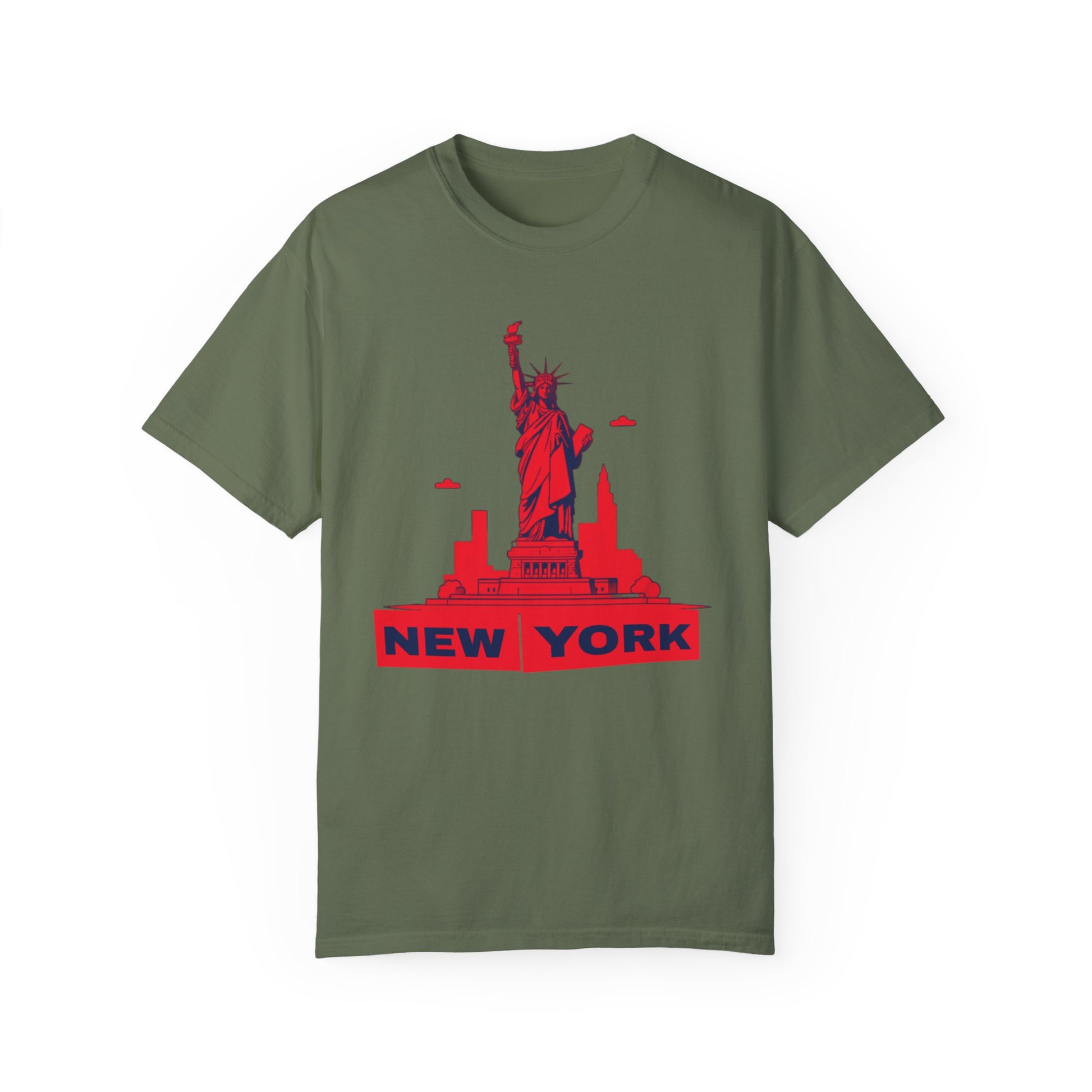 Unisex Garment-Dyed T-shirt with vector New York city Design | OKEYCITY