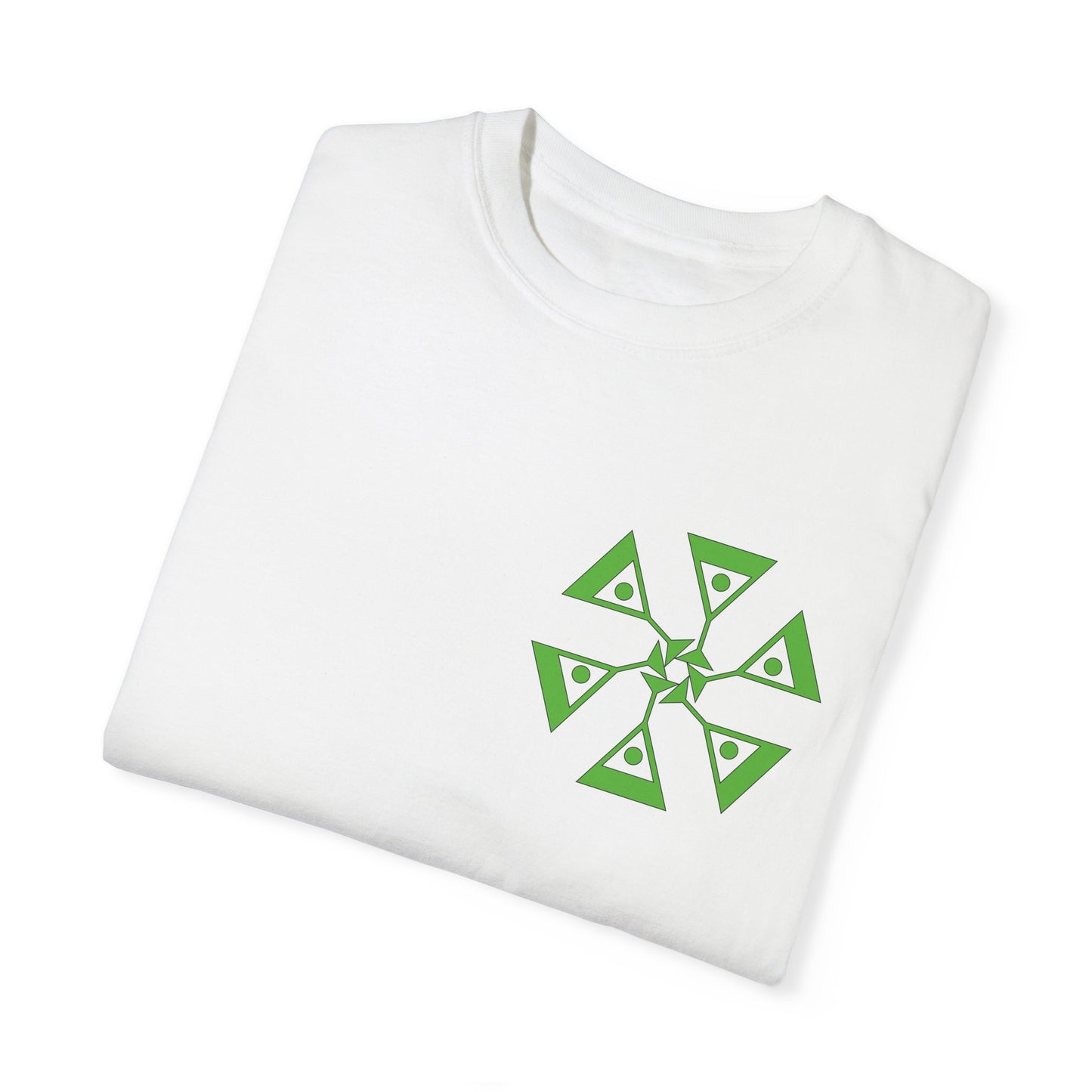 Unisex Garment-Dyed T-shirt with green pattern Design | OKEYCITY