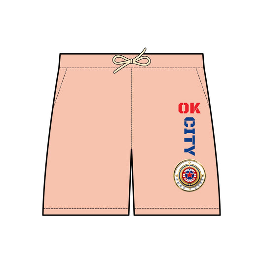 Unisex Garment-Dyed Lightweight Fleece Sweat Shorts with okeycity Design | OKEYCITY